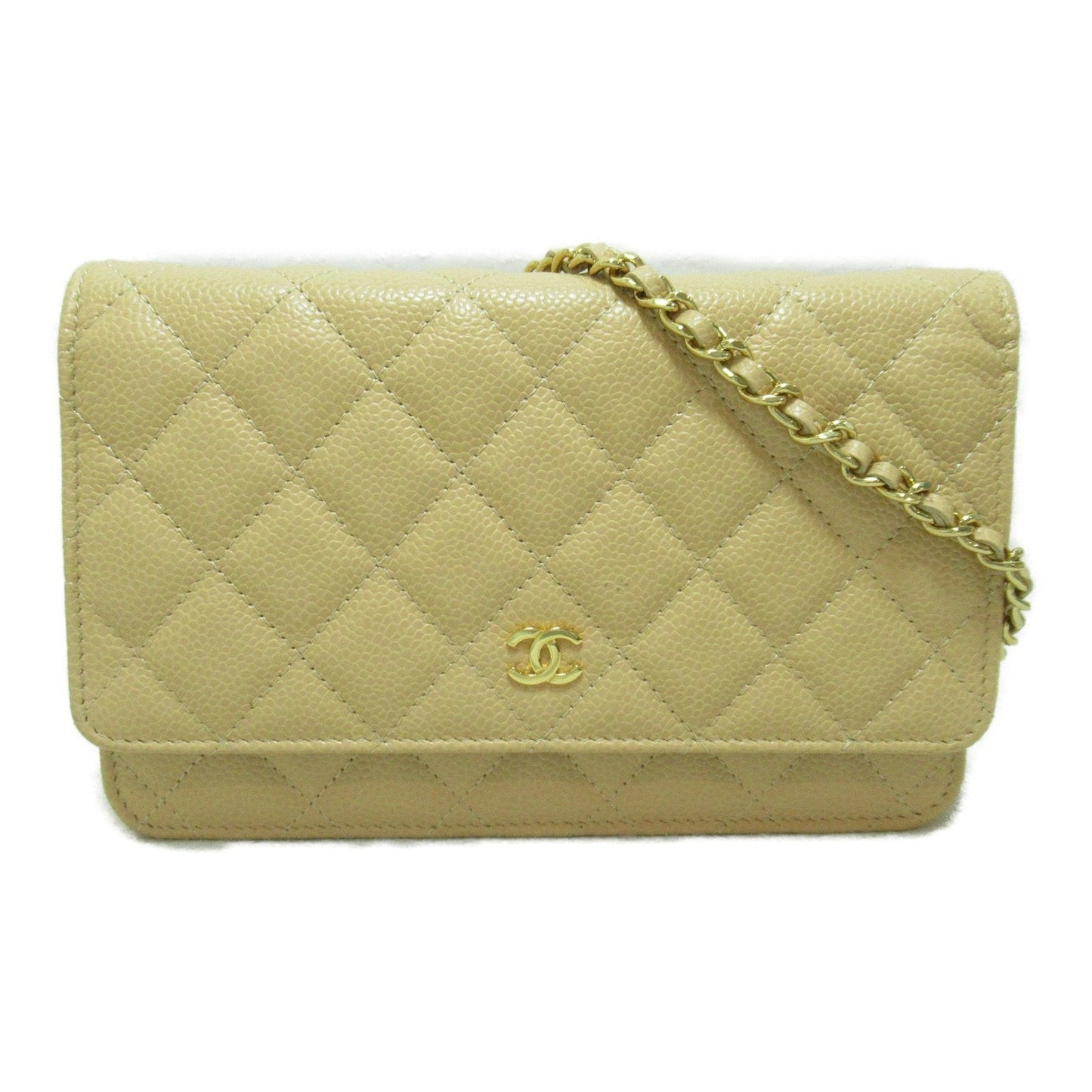 CHANEL Chain wallet Shoulder Bag Beige Caviar Skin [Grained Calf] AP0250