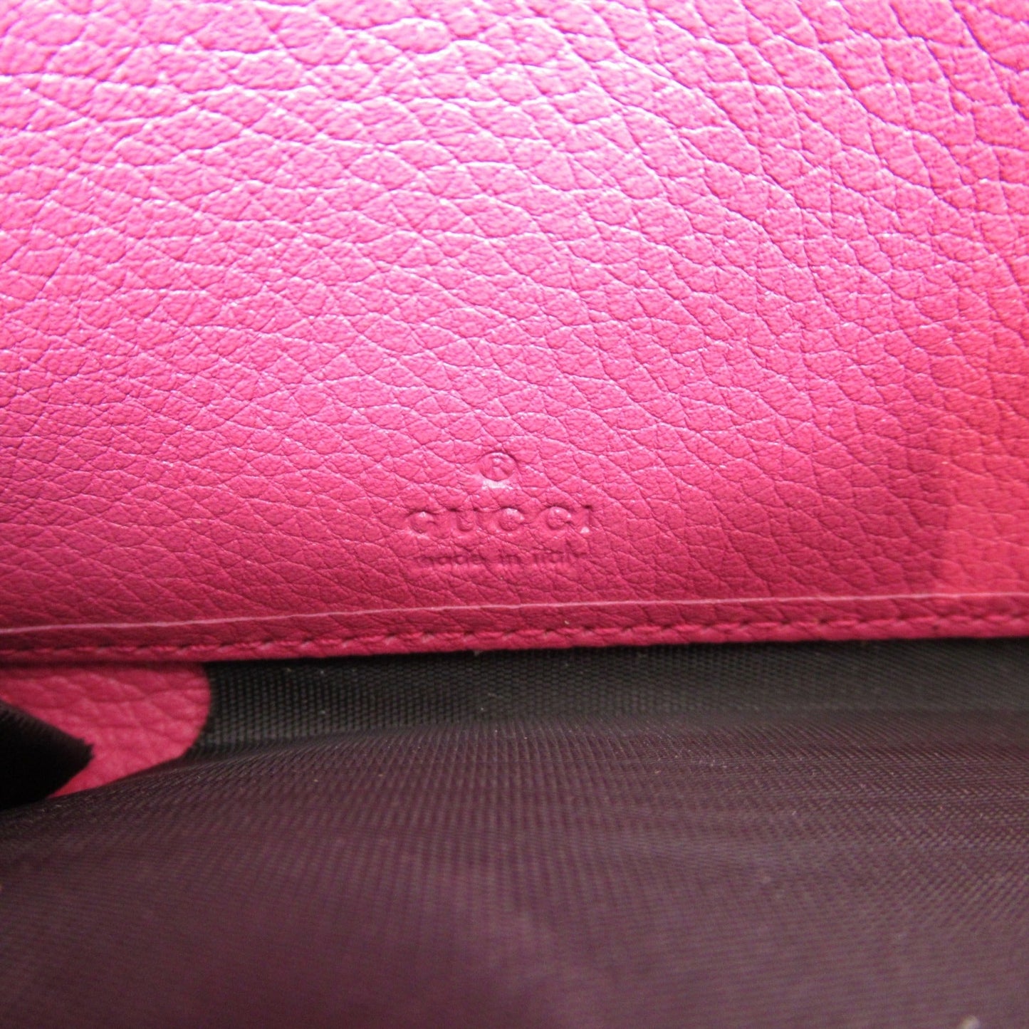 GUCCI Round long wallet Pink leather 496317