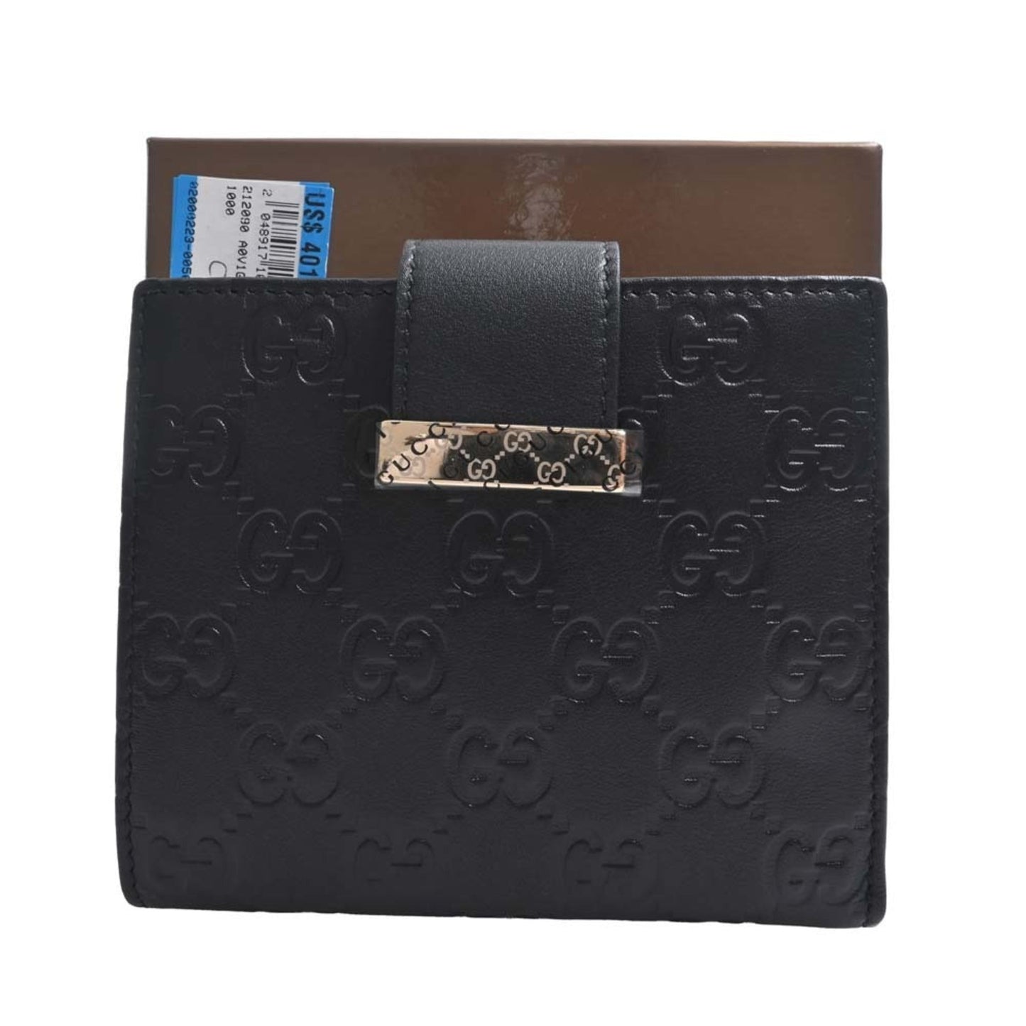 GUCCIsima Leather Bifold Wallet 212090 Black Women's