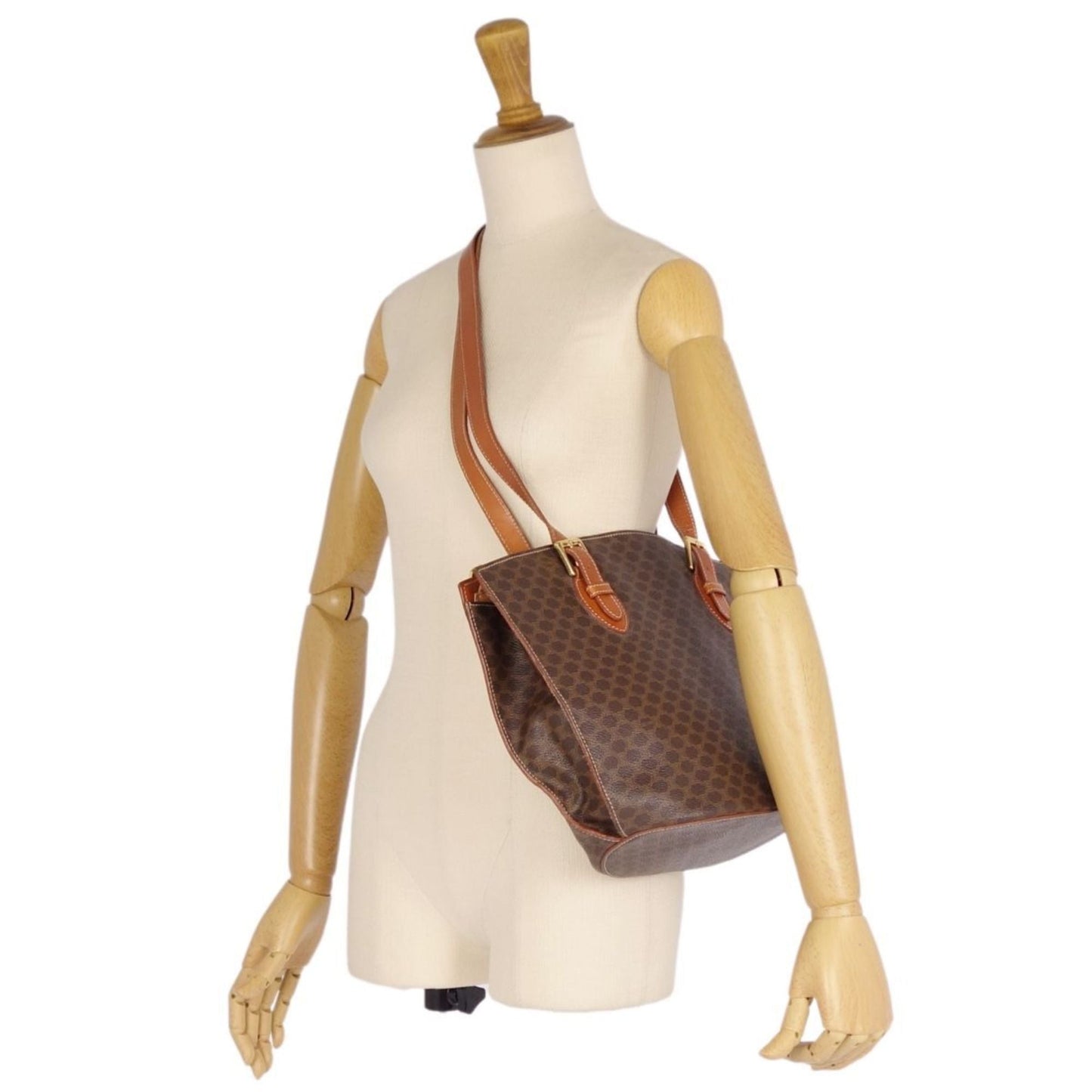 Celine Bag Handbag Tote Triomphe Macadam Women's Brown