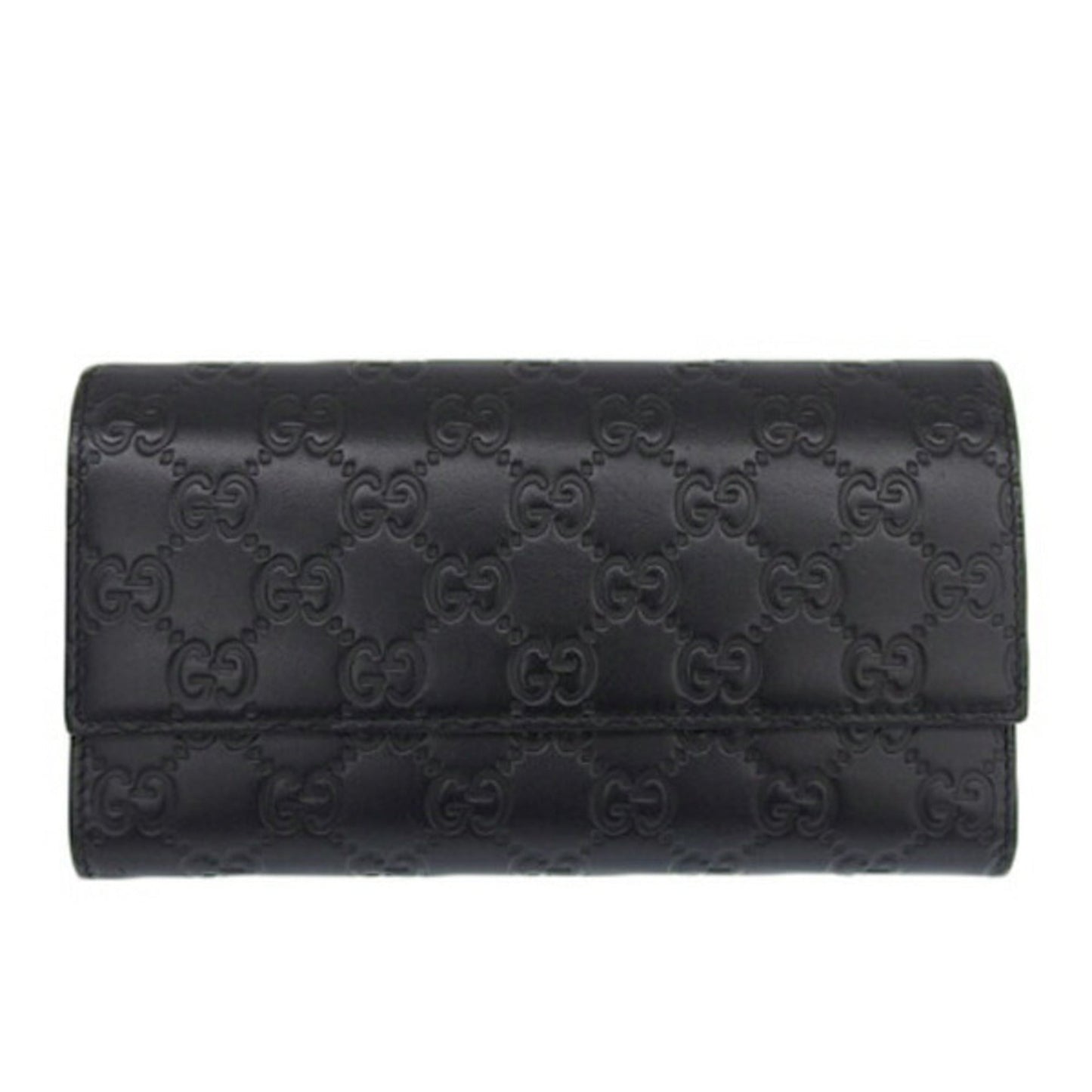 GUCCIsima Leather Bifold Long Wallet 410100 Black Women's