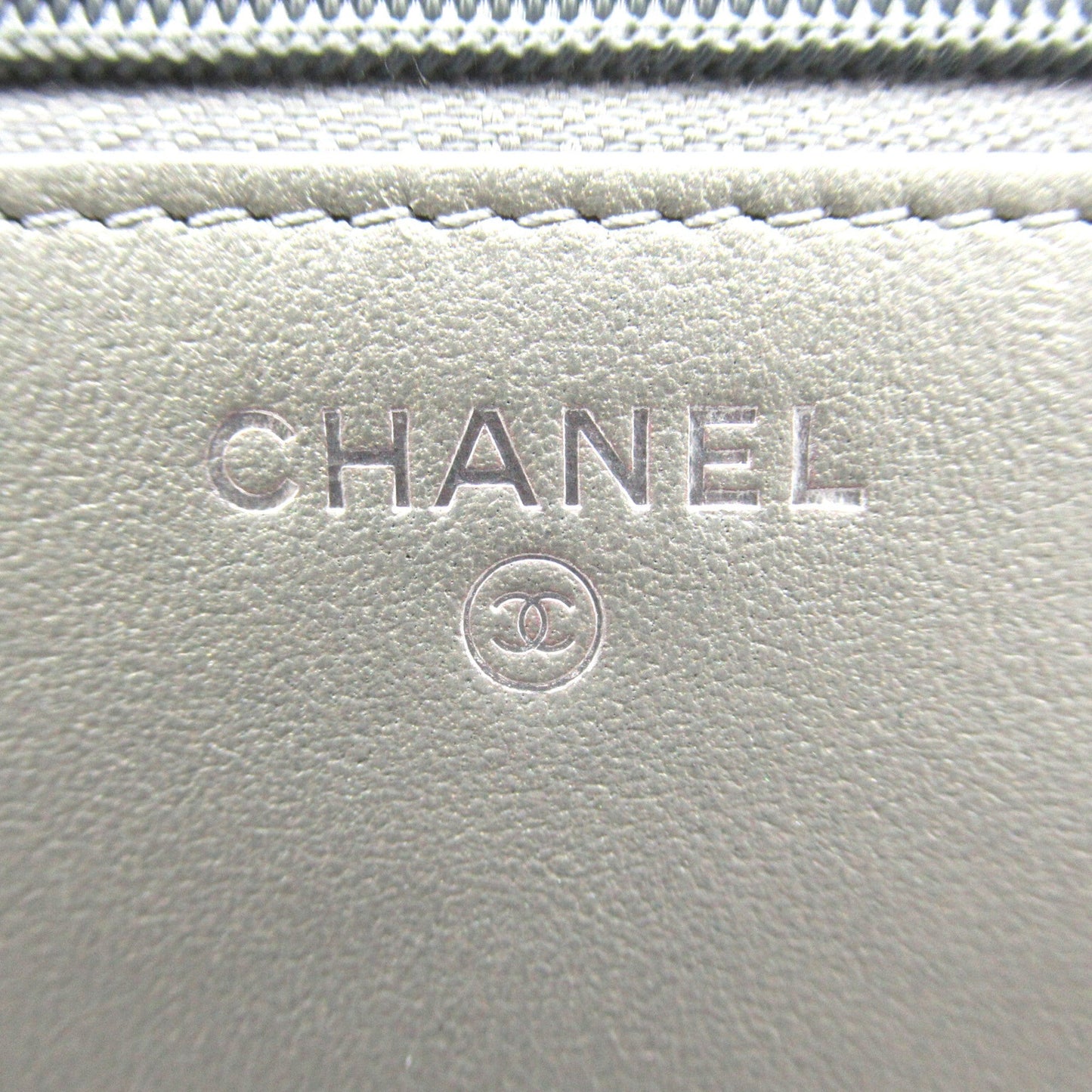 CHANEL Matelasse Chain wallet Silver Lambskin [sheep leather] Strath AP2853