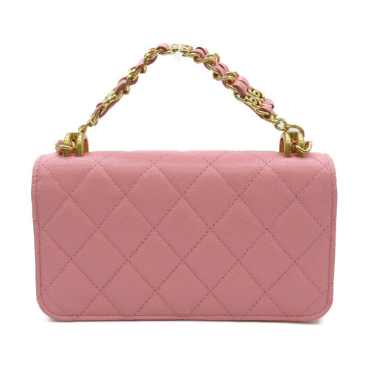 CHANEL Chain wallet Shoulder Bag Pink Caviar Skin [Grained Calf]