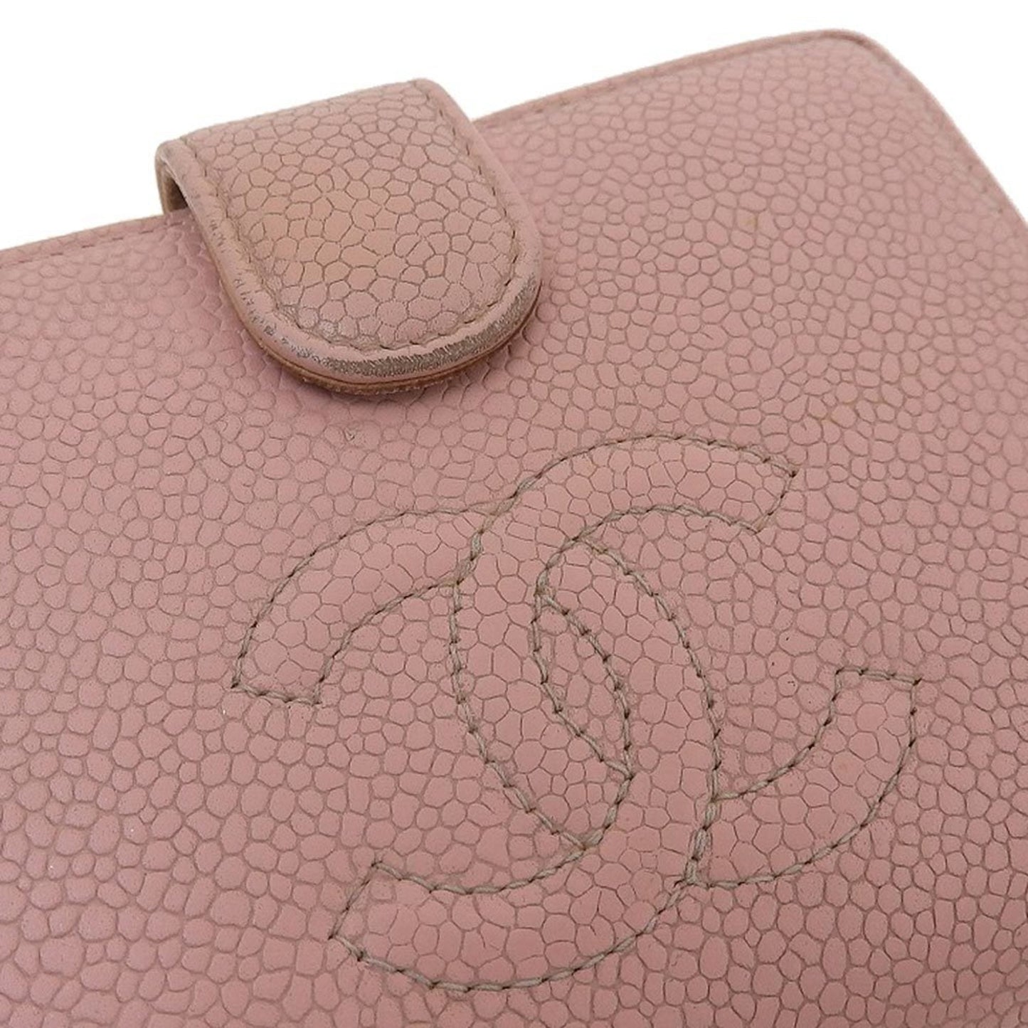 Chanel fold wallet with gama mouth caviar skin pink A13497 seal 8 series coco mark logo