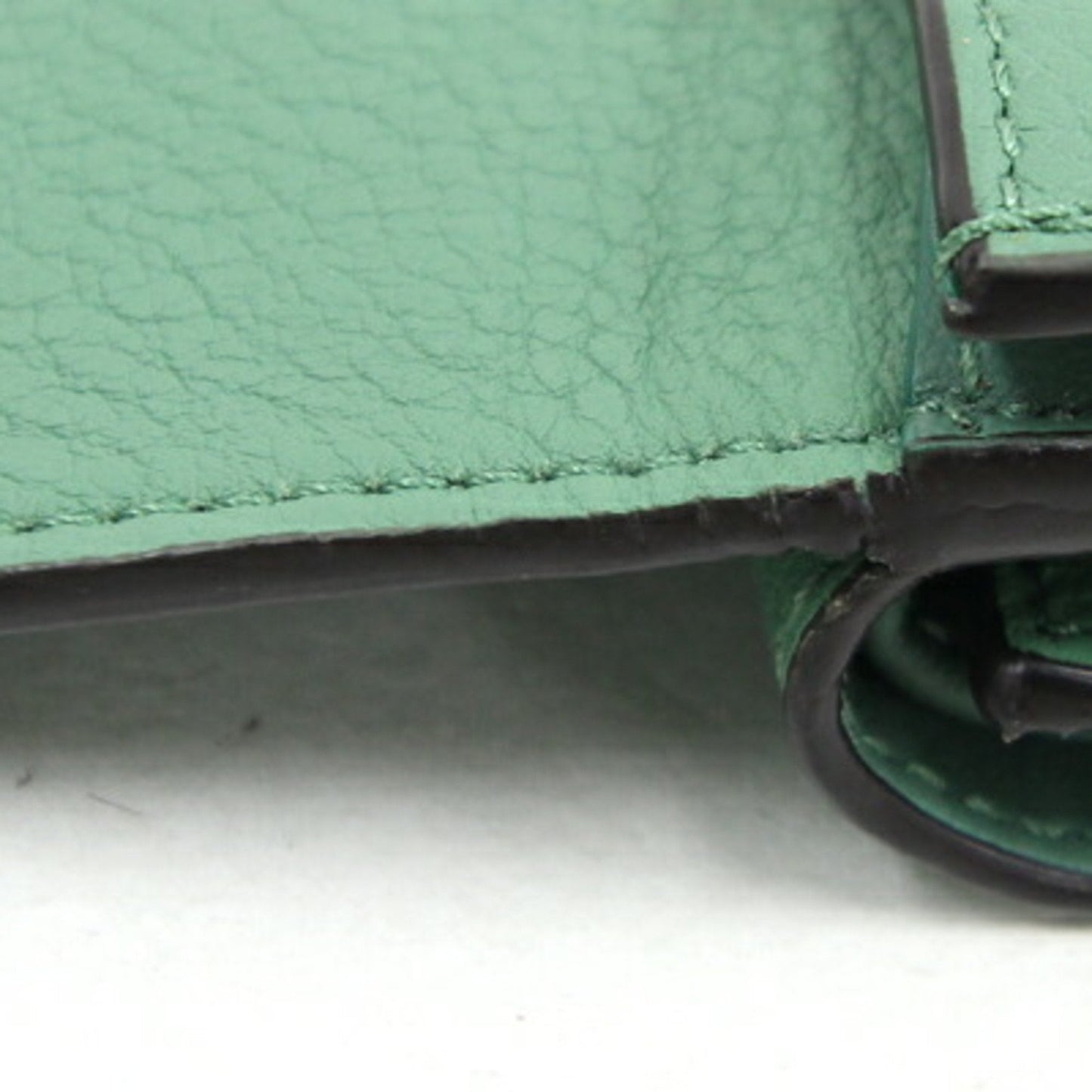 FENDI Trifold Wallet Peekaboo 8M0426 Green Leather Women's