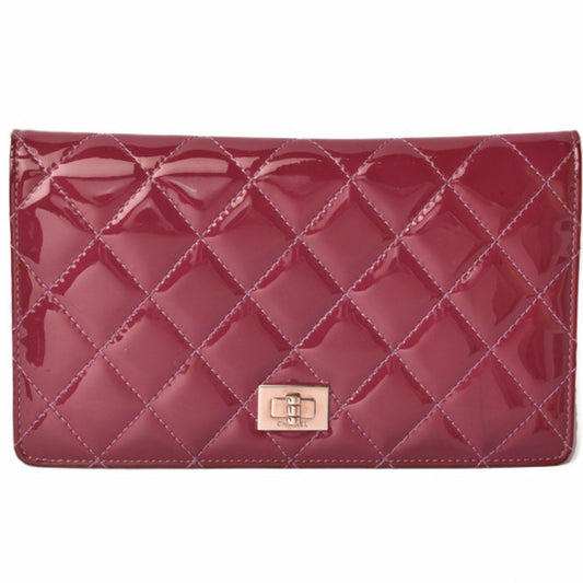 Chanel Purse CHANEL Matelasse patent leather A69208 wine red dark purple