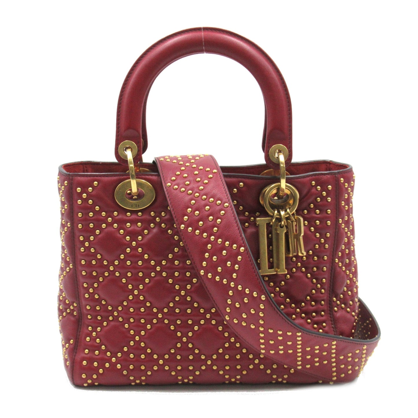 Dior Lady dior tote Bordeaux system leather