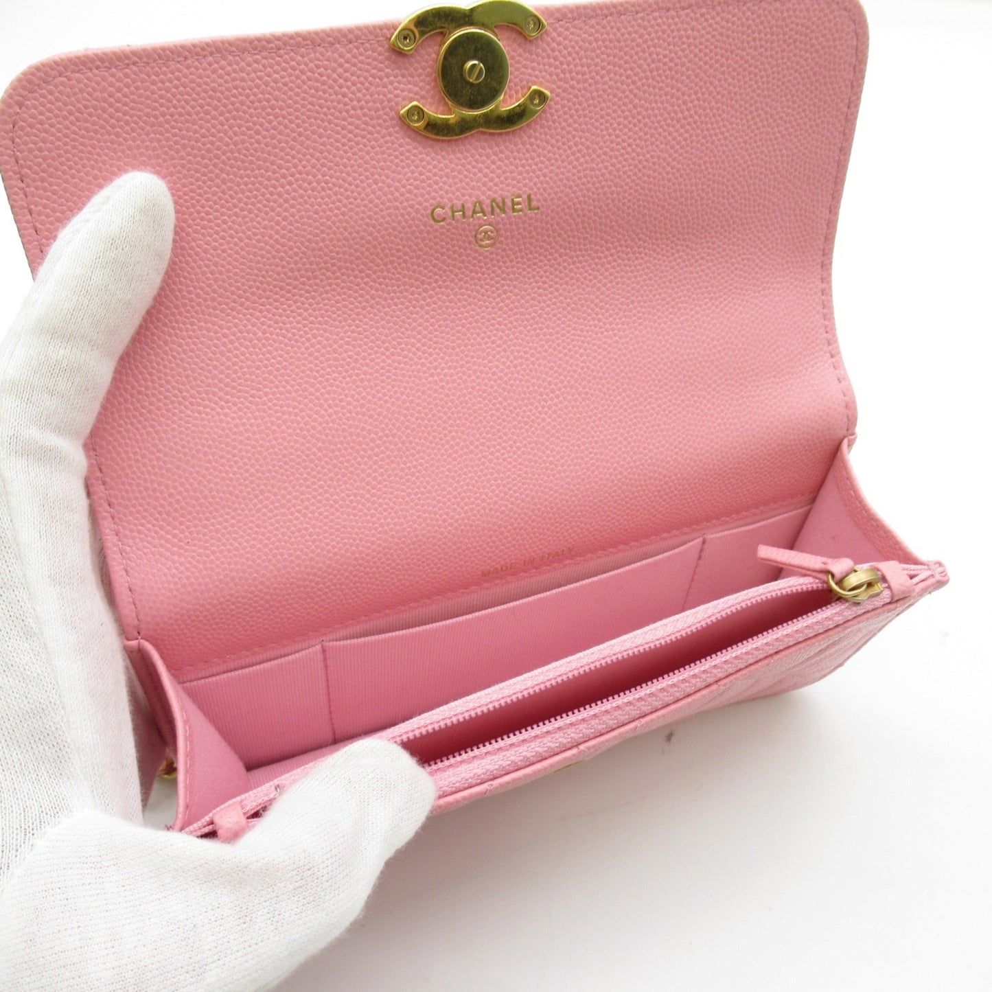 CHANEL Chain wallet Shoulder Bag Pink Caviar Skin [Grained Calf]