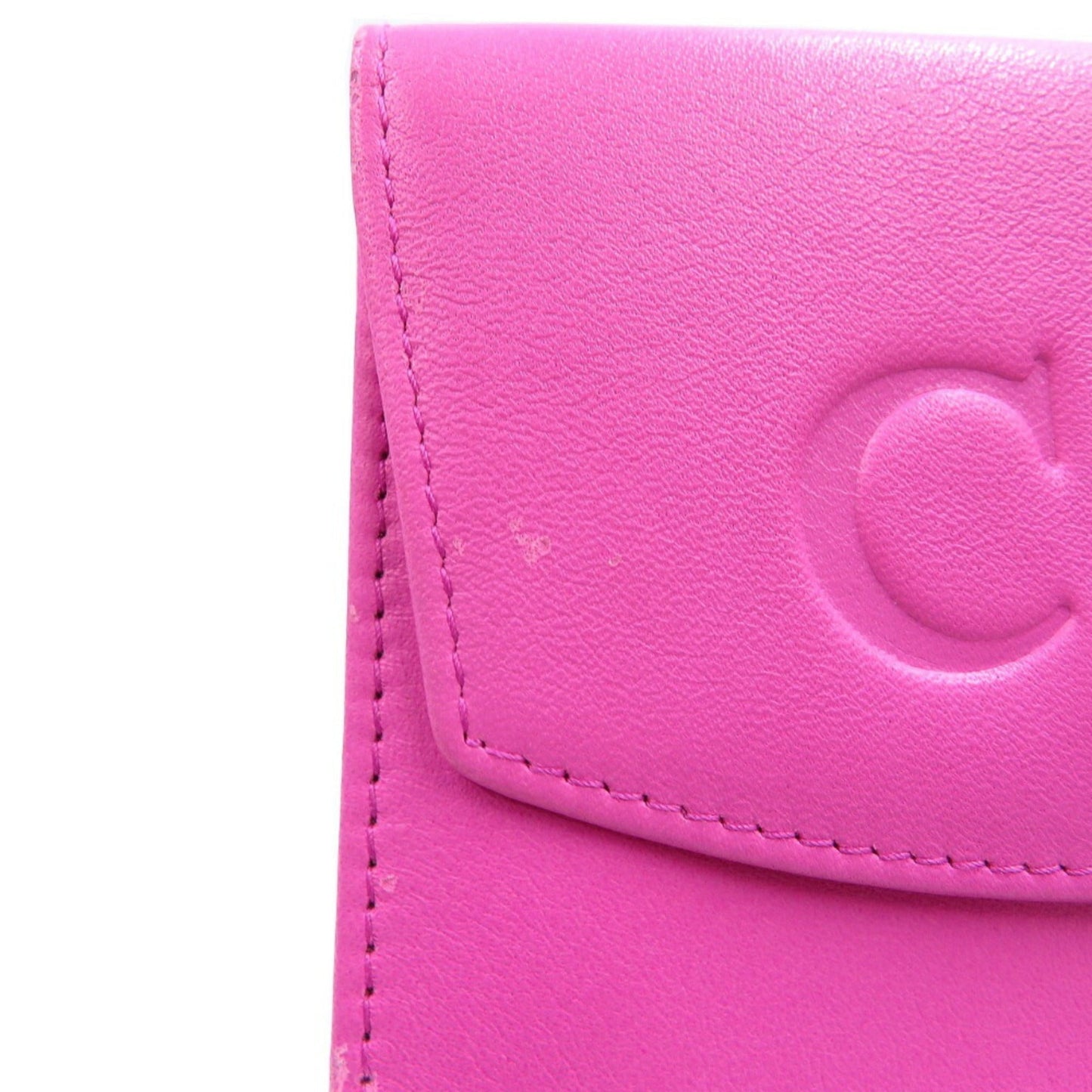 CHRISTIAN DIOR Leather Pink W Wallet