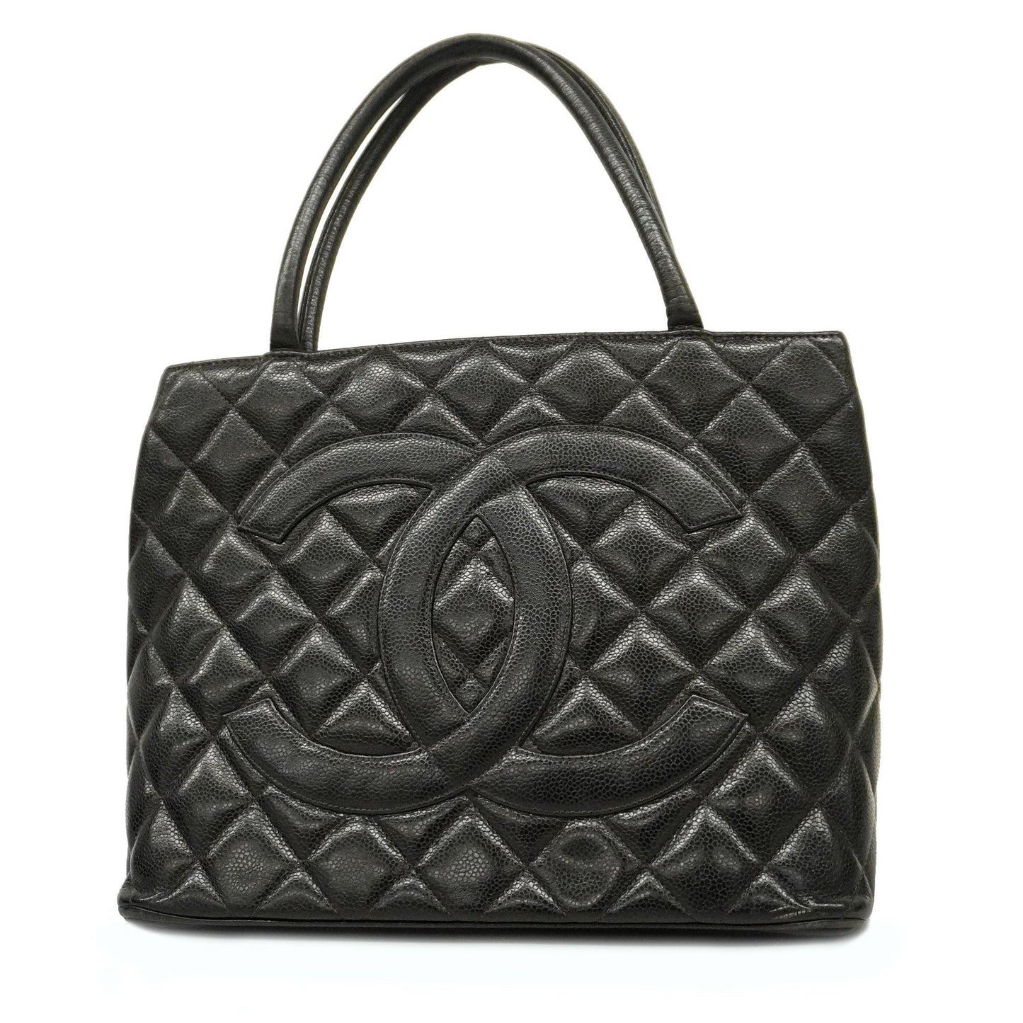 CHANEL  Reprint Tote Women's Caviar Leather Tote Bag Black