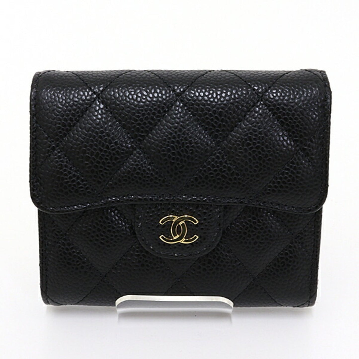 CHANEL Matelasse Classic Small Flap AP0231 Caviar Skin 3 Fold Wallet Box