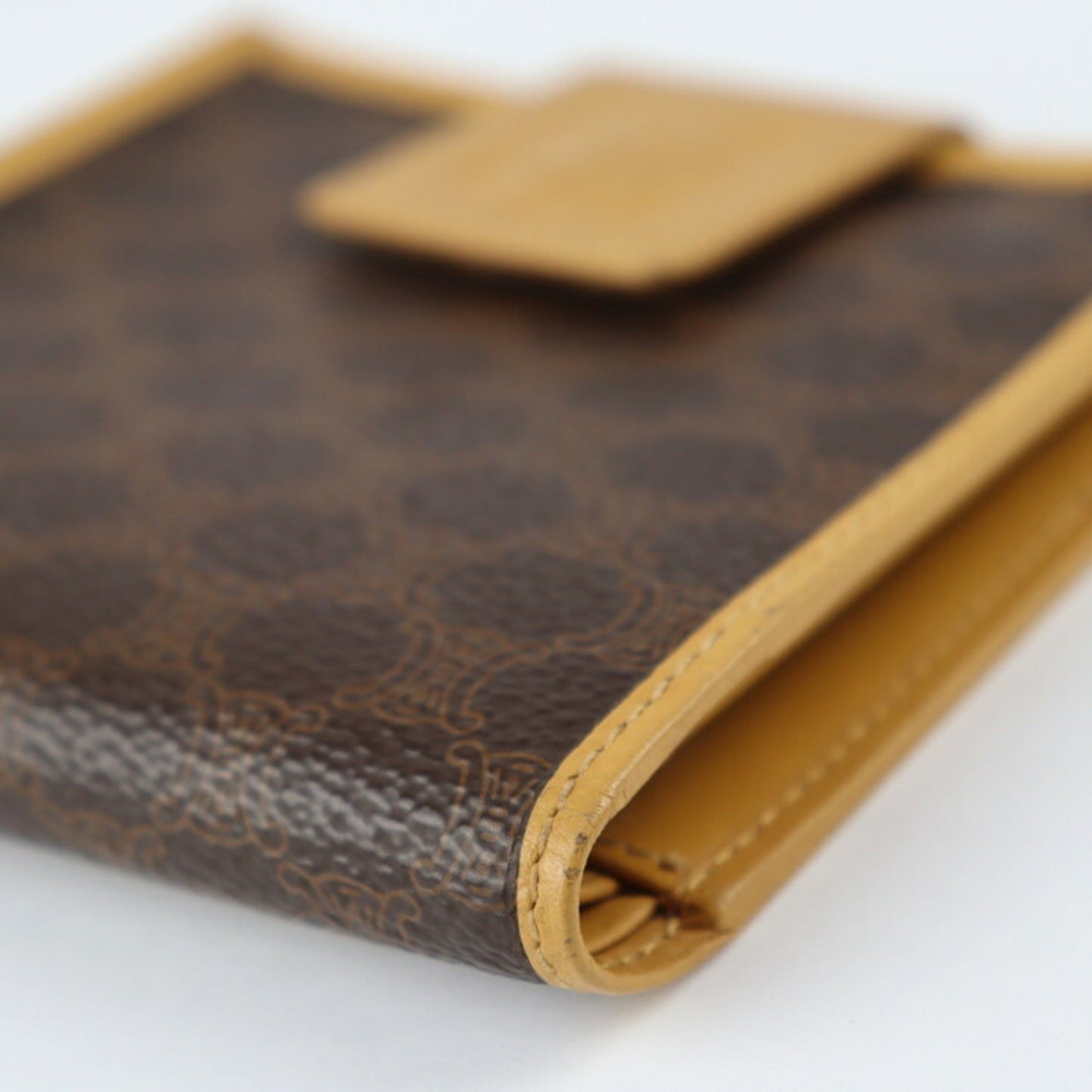 Celine Bifold Wallet PVC Leather Brown Macadam Pattern