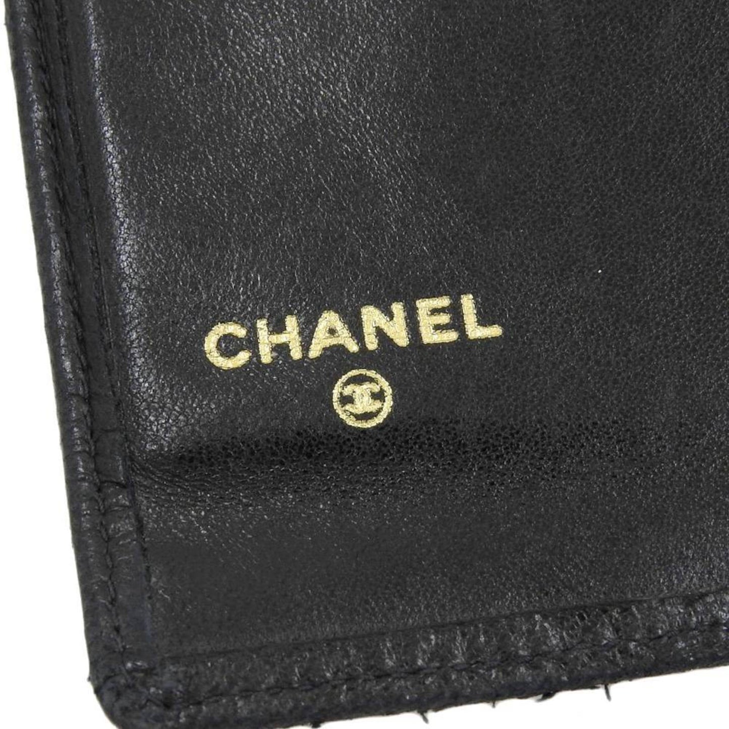 CHANEL Coco Mark bicolore with long wallet leather black