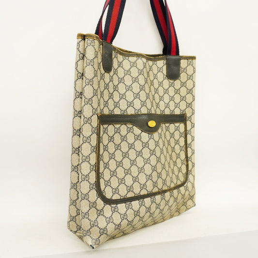 GUCCI[3cc2372]   Tote Bag Sherry 39 02 003 GG Supreme Navy Gold metal