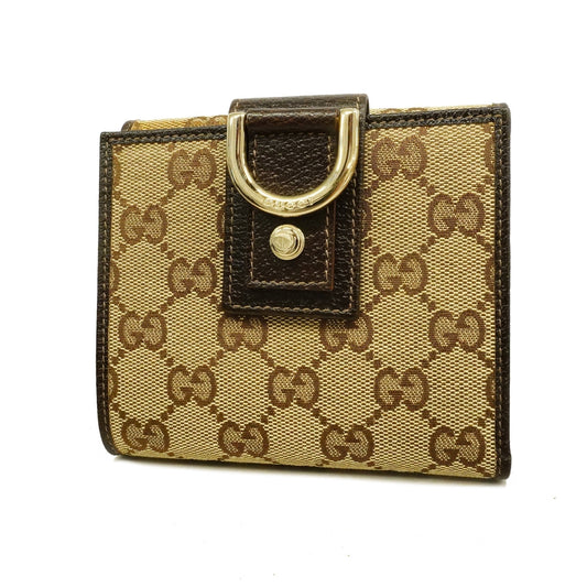 Gucci Bi-fold Wallet 141411 Women's GG Canvas Beige,Brown