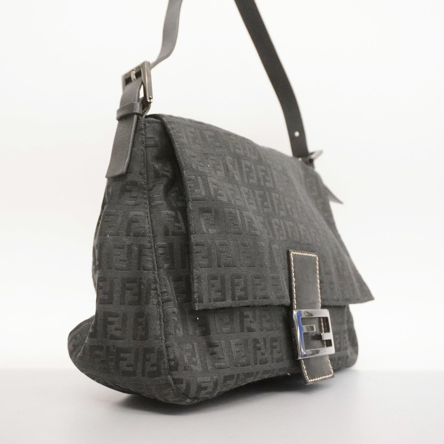 FENDI   Zucchino Mamma Bucket Women's Canvas Handbag Black