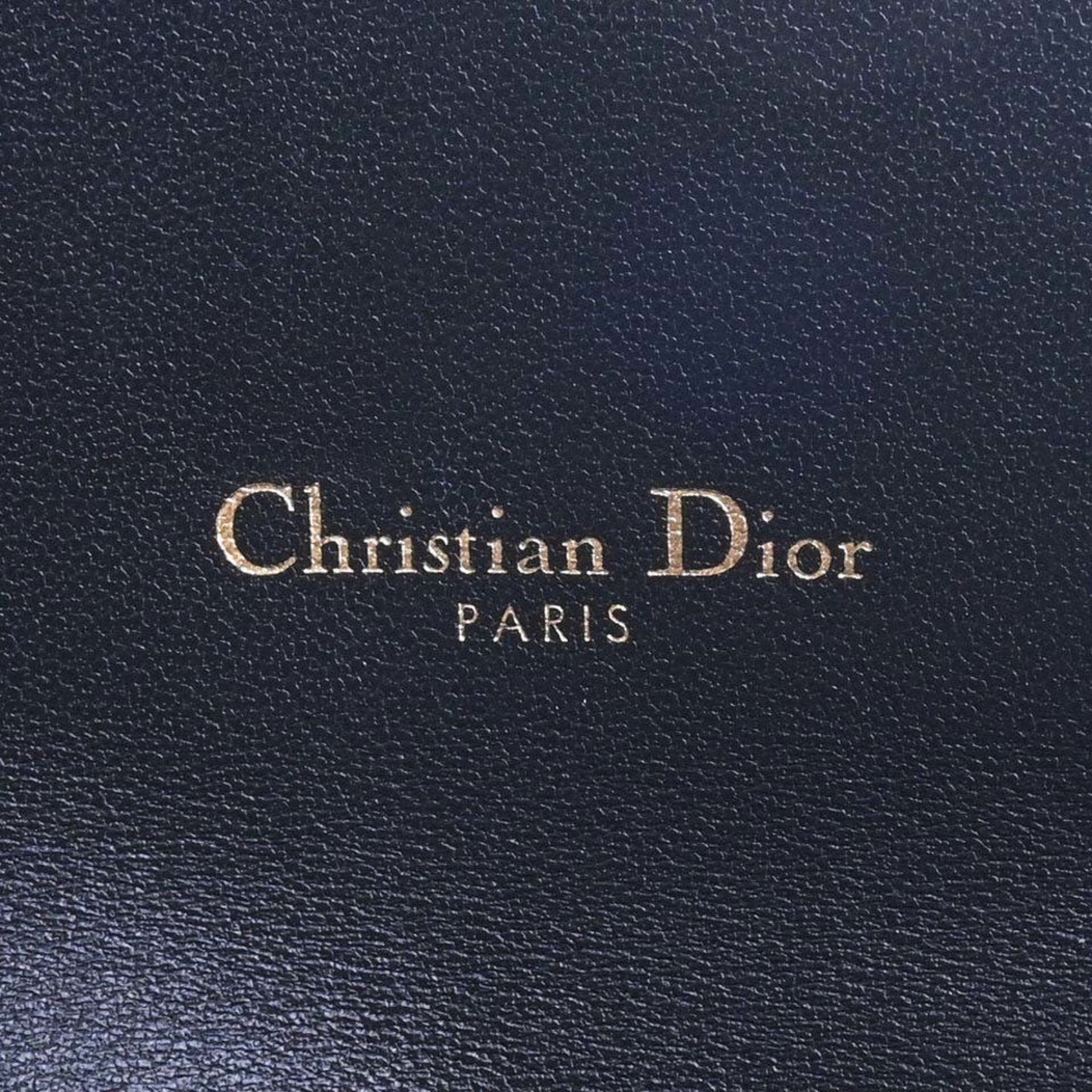 CHRISTIAN DIOR Leather Saddle Chain Shoulder Long Wallet Black Women's