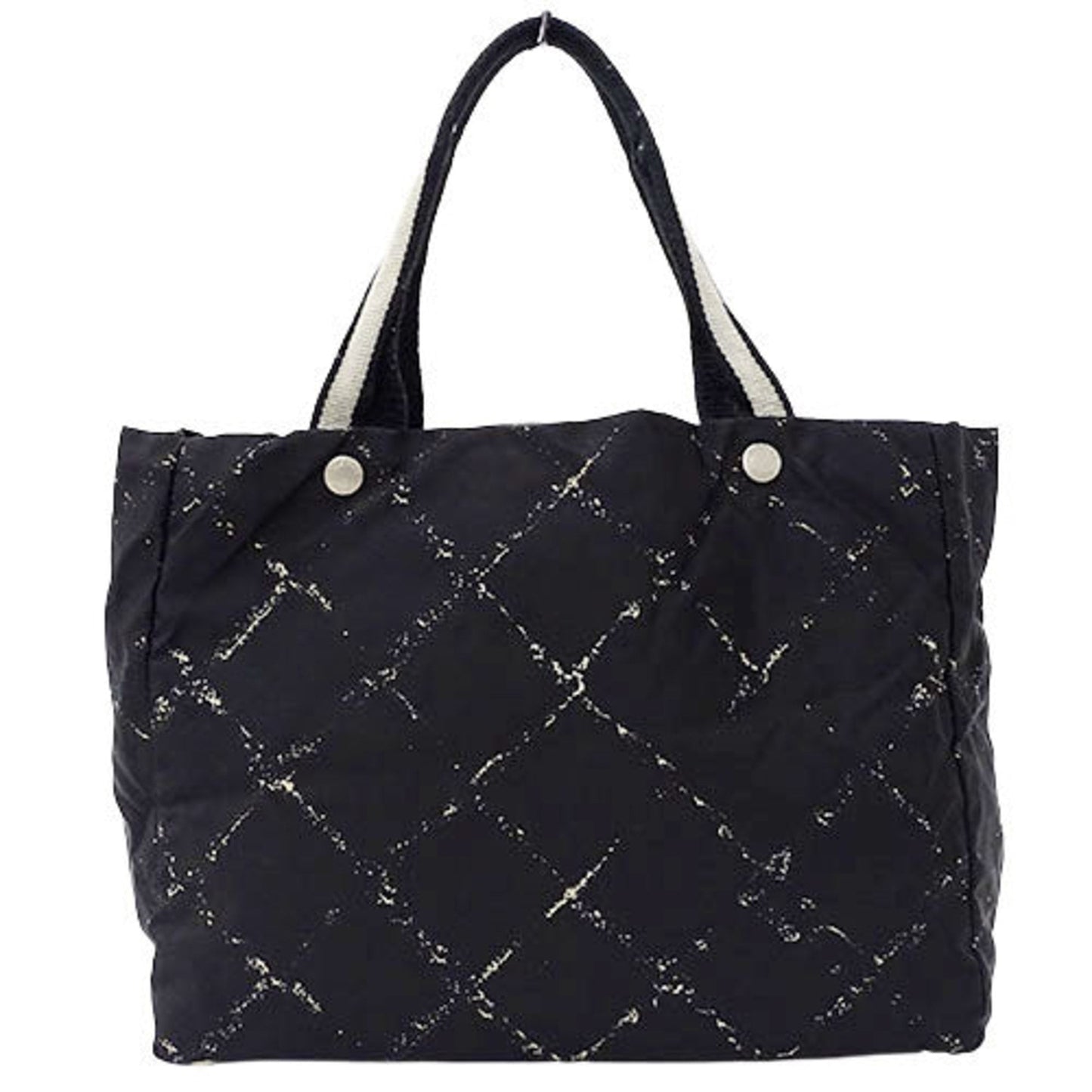 Chanel bag old line ladies tote shoulder nylon black