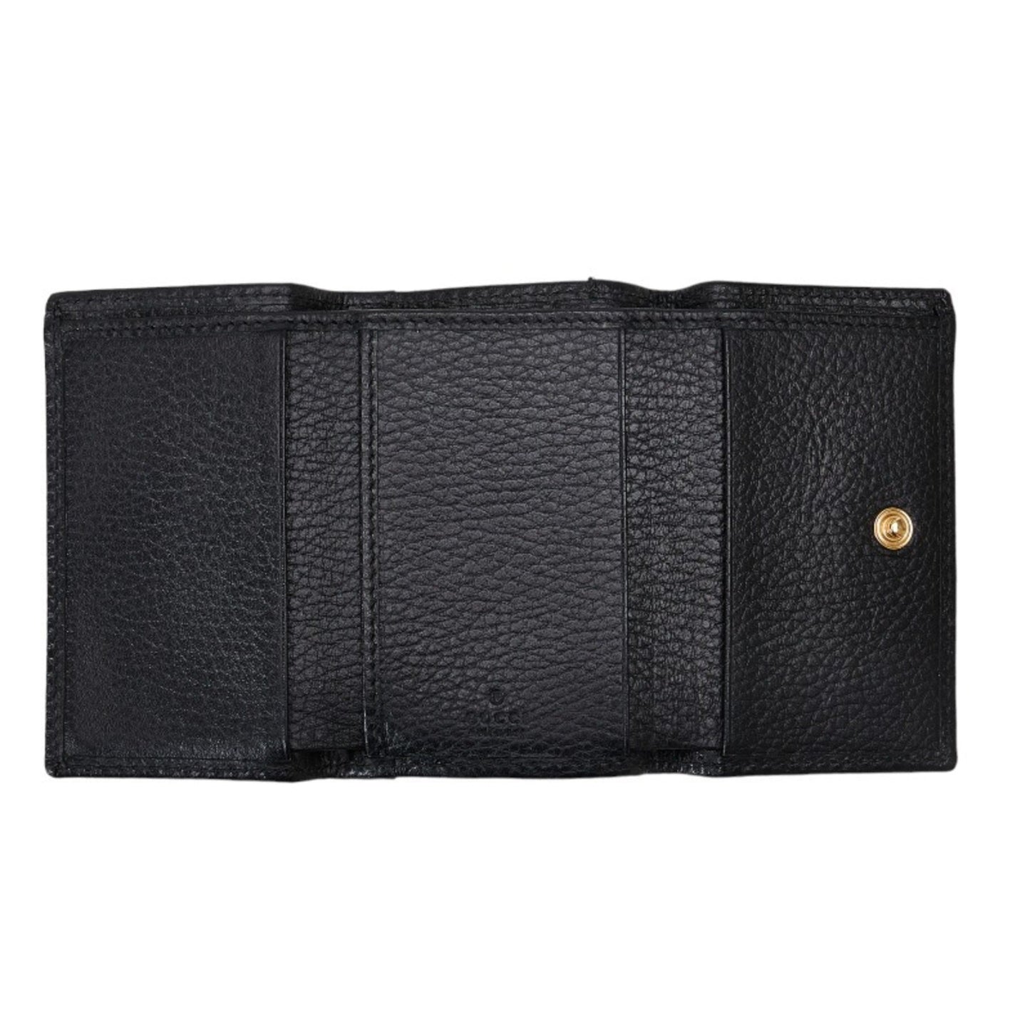 GUCCI GG Marmont Double G Trifold Wallet L-shaped 644407 Black Leather Women's