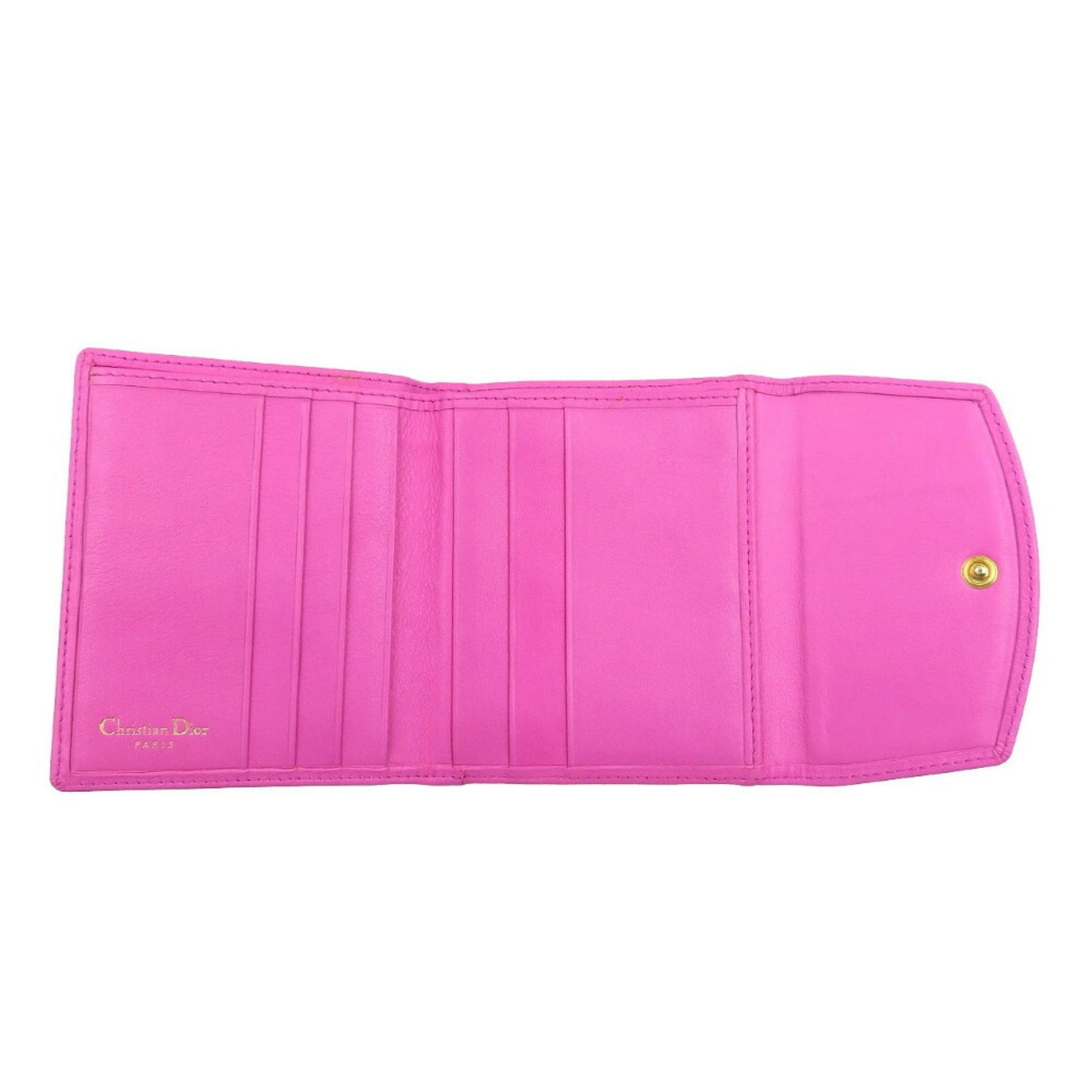 CHRISTIAN DIOR Leather Pink W Wallet