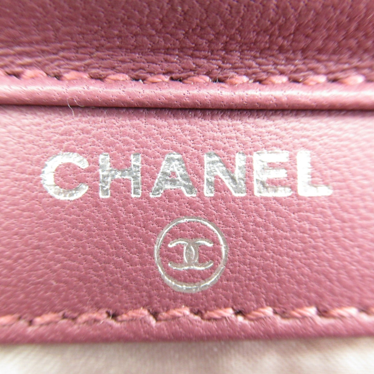 CHANEL Chain wallet Shoulder Bag Pink Nylon Nylon jacquard