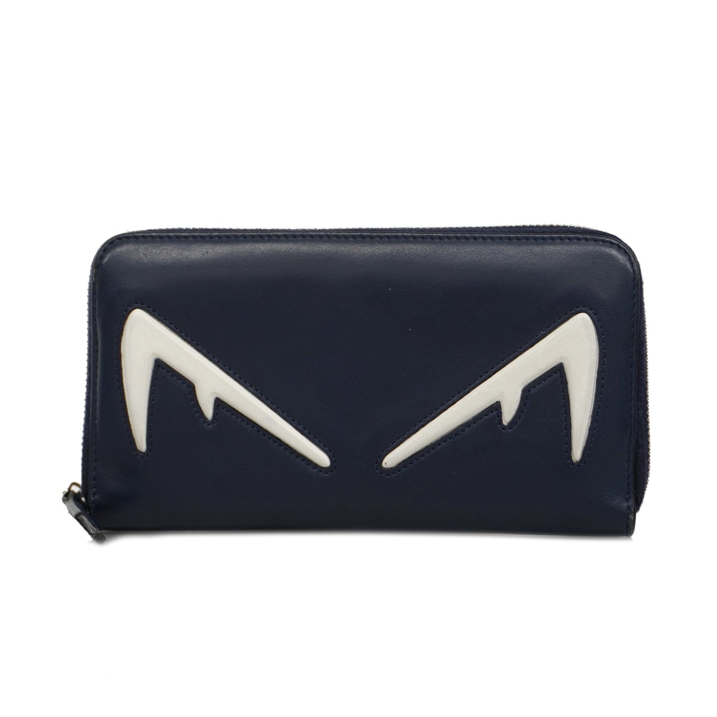 FENDI   Monster Men's Leather Long Wallet [bi-fold] Navy