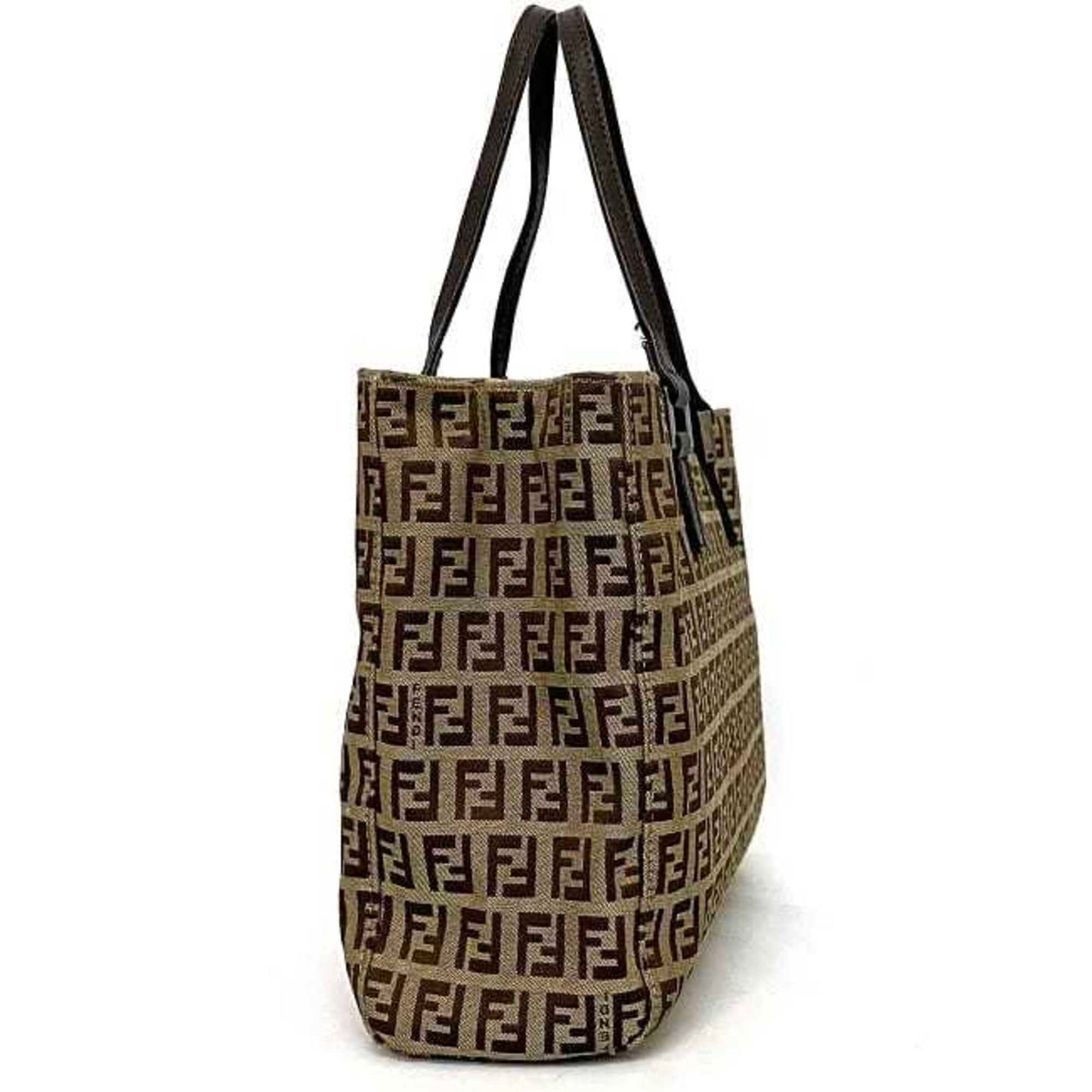 FENDI Zucchino Women's Zucchino Handbag,Tote Bag Beige Brown,Brown