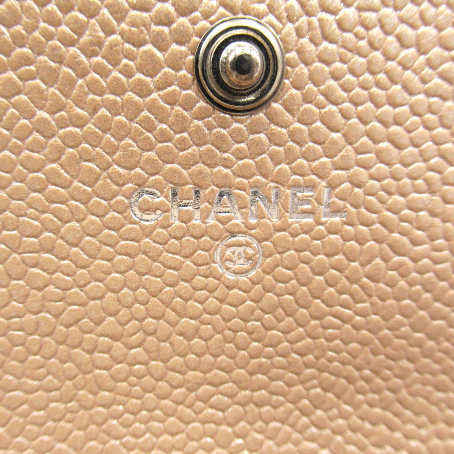 CHANEL Matelasse Bifold long wallet Beige Caviar Skin [Grained Calf]