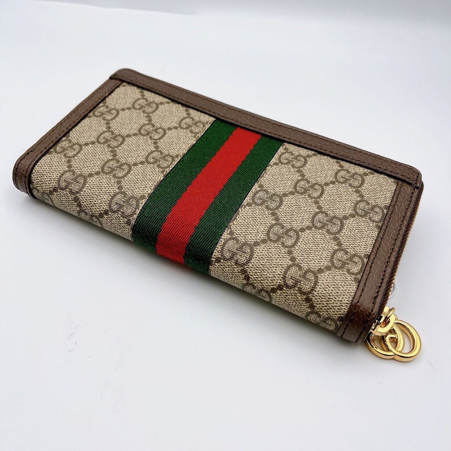 GUCCI GG Zip Around Wallet Brown Beige GG Supreme 52315496IWG8745