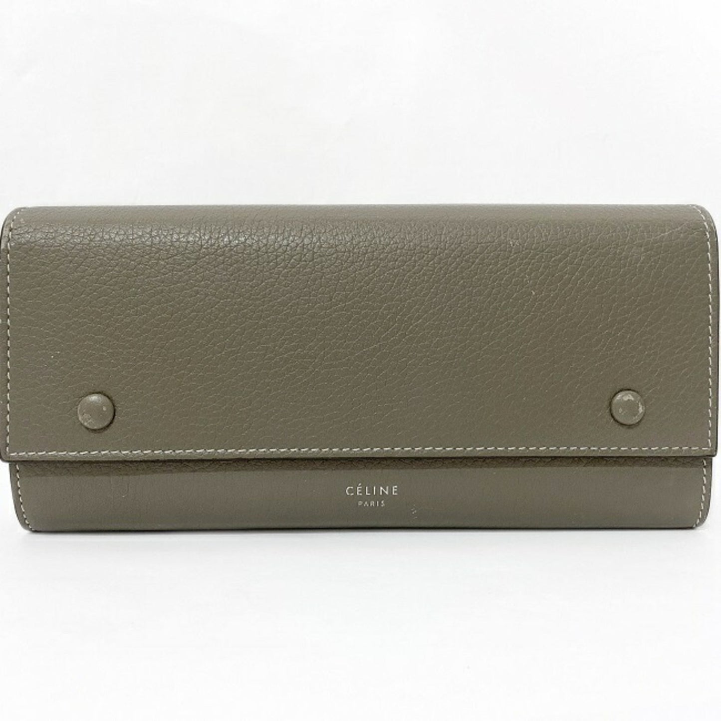 Celine bi-fold long wallet large flap multifunction beige yellow Thule 101673AFE 09SO leather Celine ladies bicolor