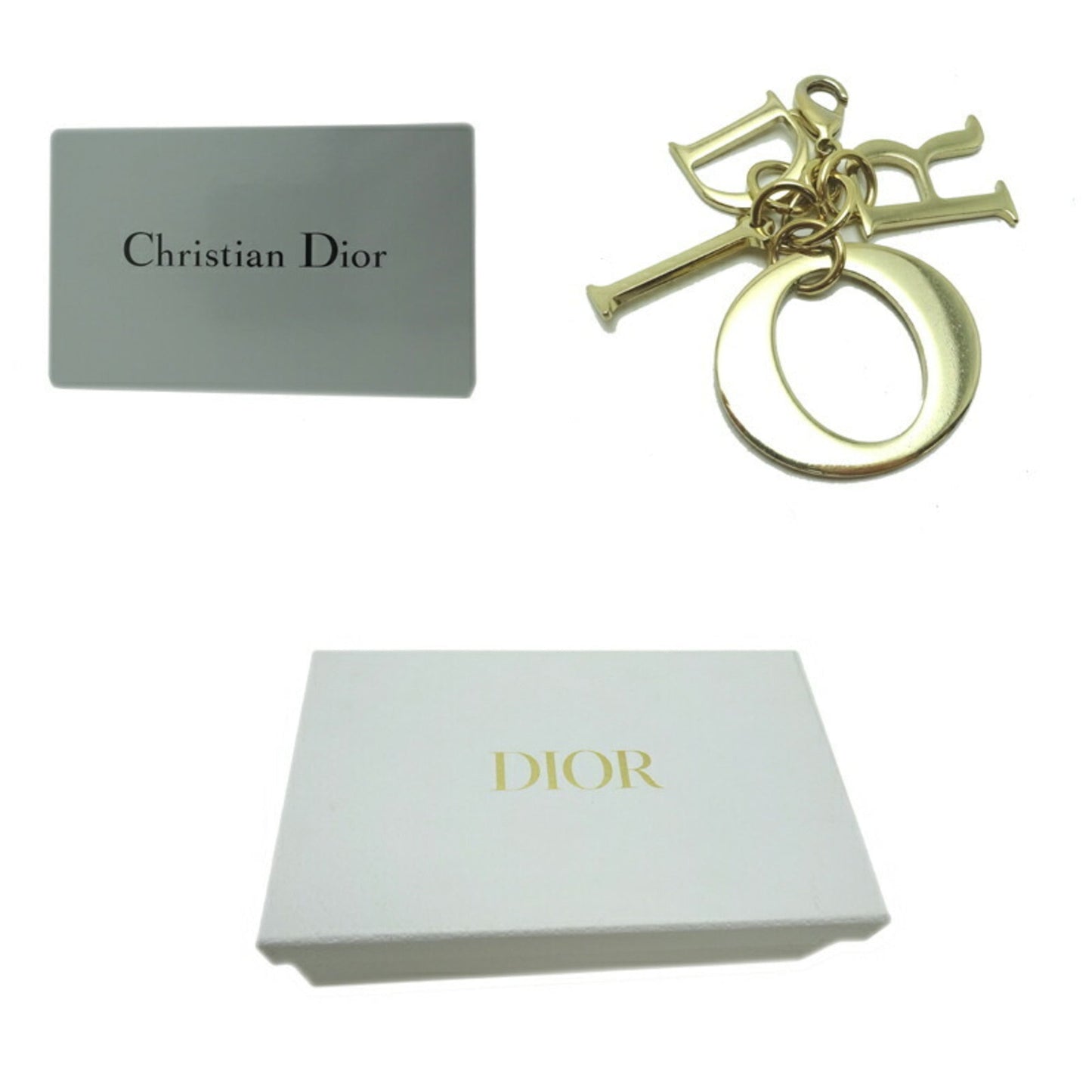 CHRISTIAN DIOR Round Wallet Women's Long 32-MA-1211 Lambskin Gold