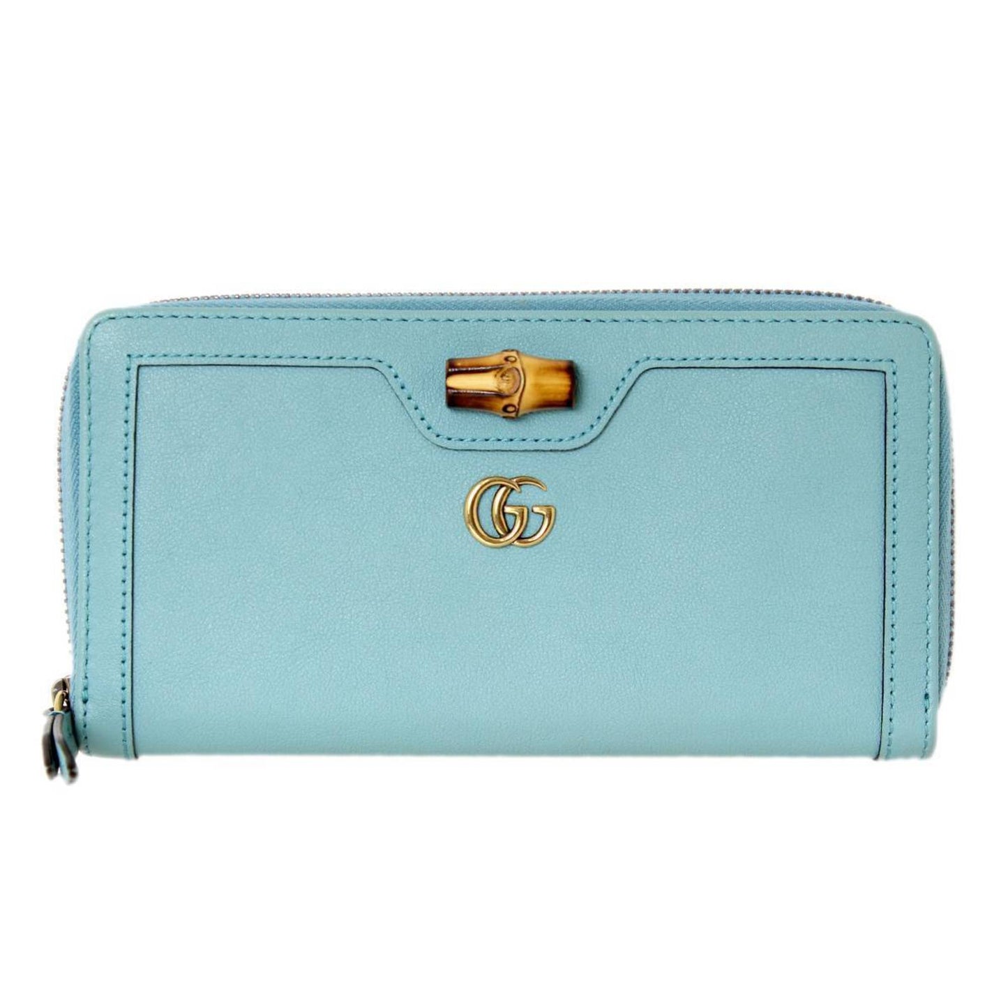 Gucci bamboo long wallet turquoise 658634