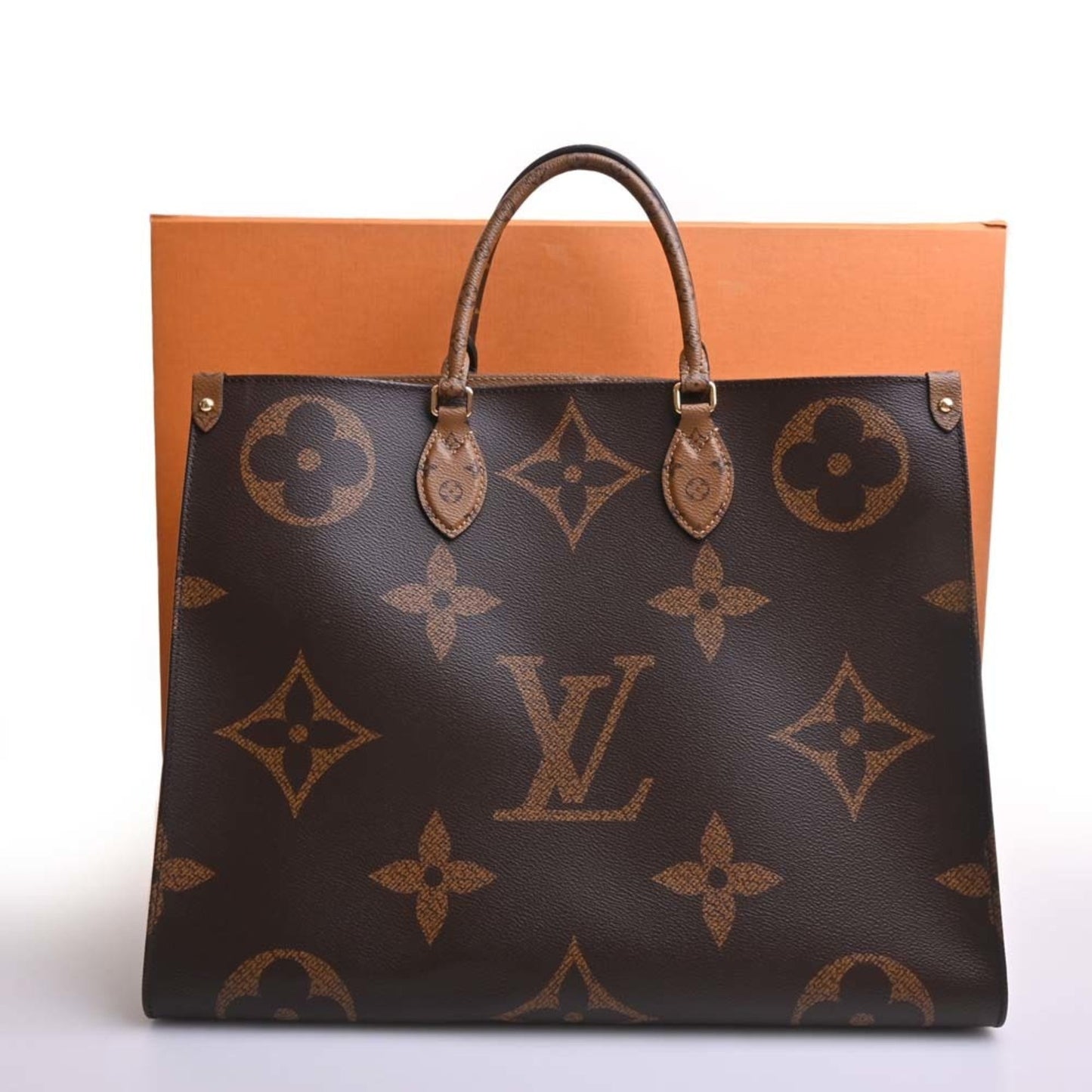 LOUIS VUITTON Giant Monogram Reverse On the Go GM Tote Bag M45320 Brown Women's