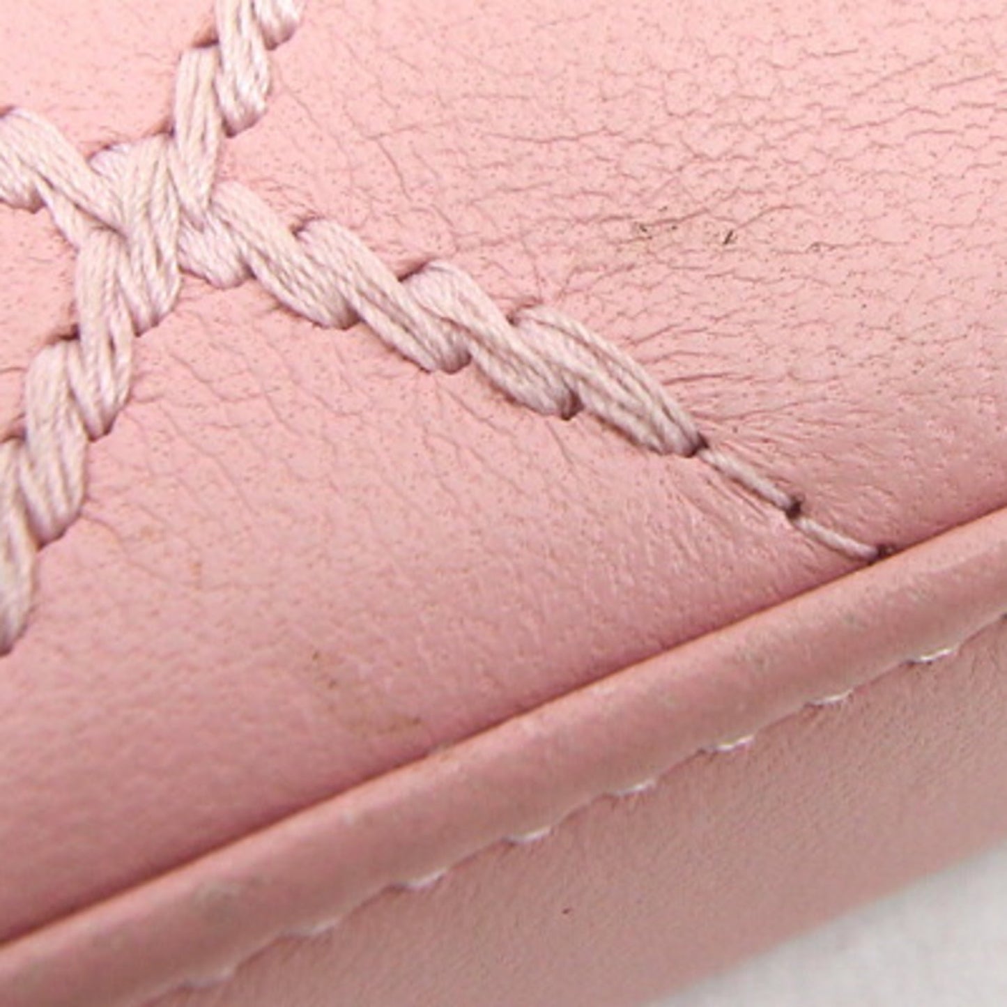 CHANEL Chain Wild Stitch A82527 Pink Leather Shoulder Women's Bag Matelasse Quilting Cocomark Long Wallet