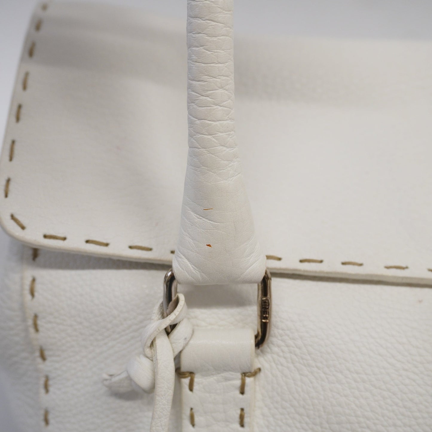 FENDI   Selleria Handbag Women's Leather Handbag White