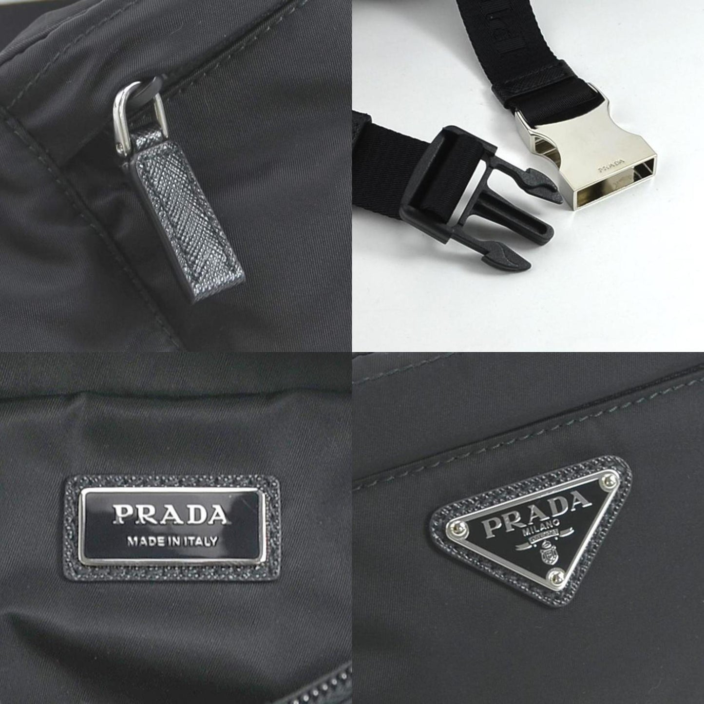 PRADA waist bag body nylon black unisex 2VL034 99532f