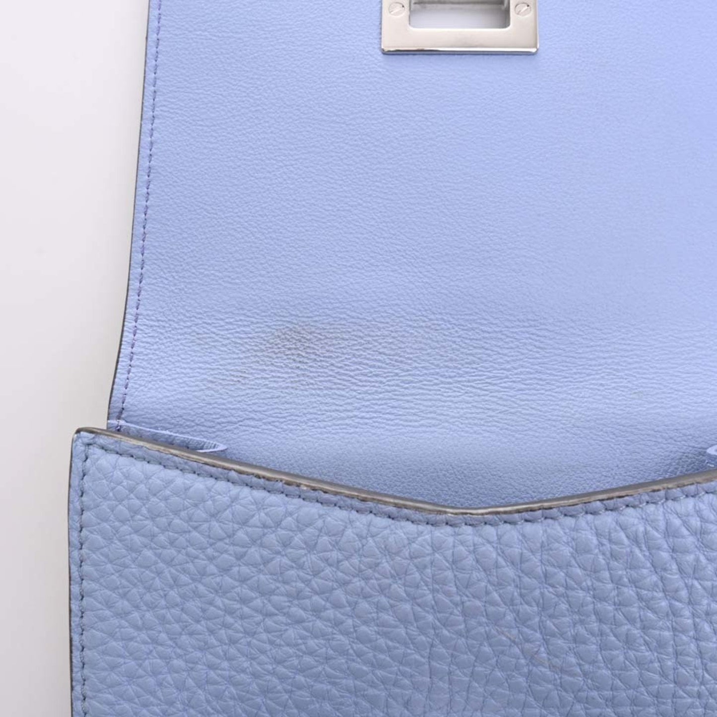 FENDI Leather Peekaboo Bifold Wallet 8M0438 Blue Ladies