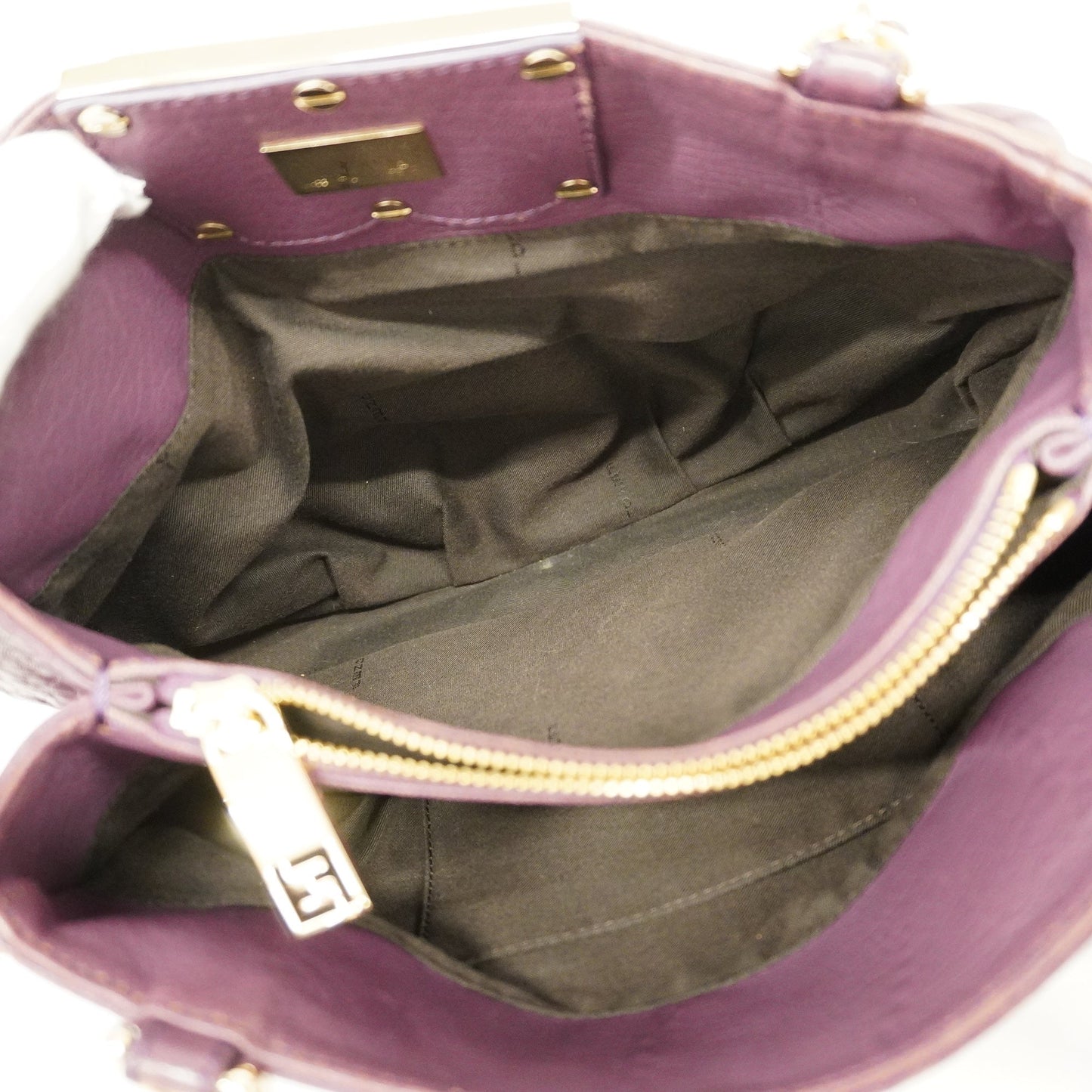 FENDI  Tote Bag Women's Leather Tote Bag Purple