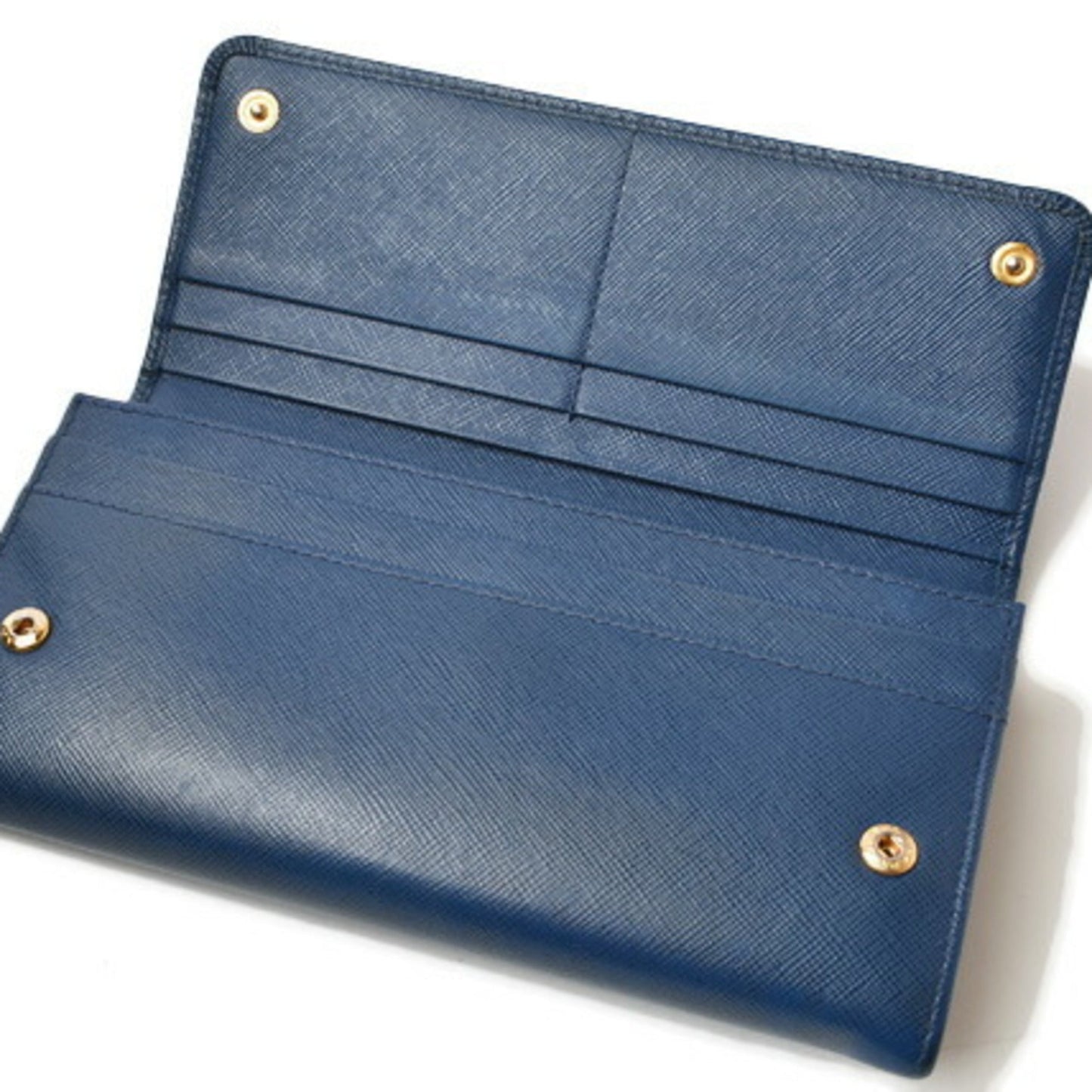 Prada wallet PRADA long 1MH132 BLUETTE blue SAFFIANO FIOCCO embossed leather