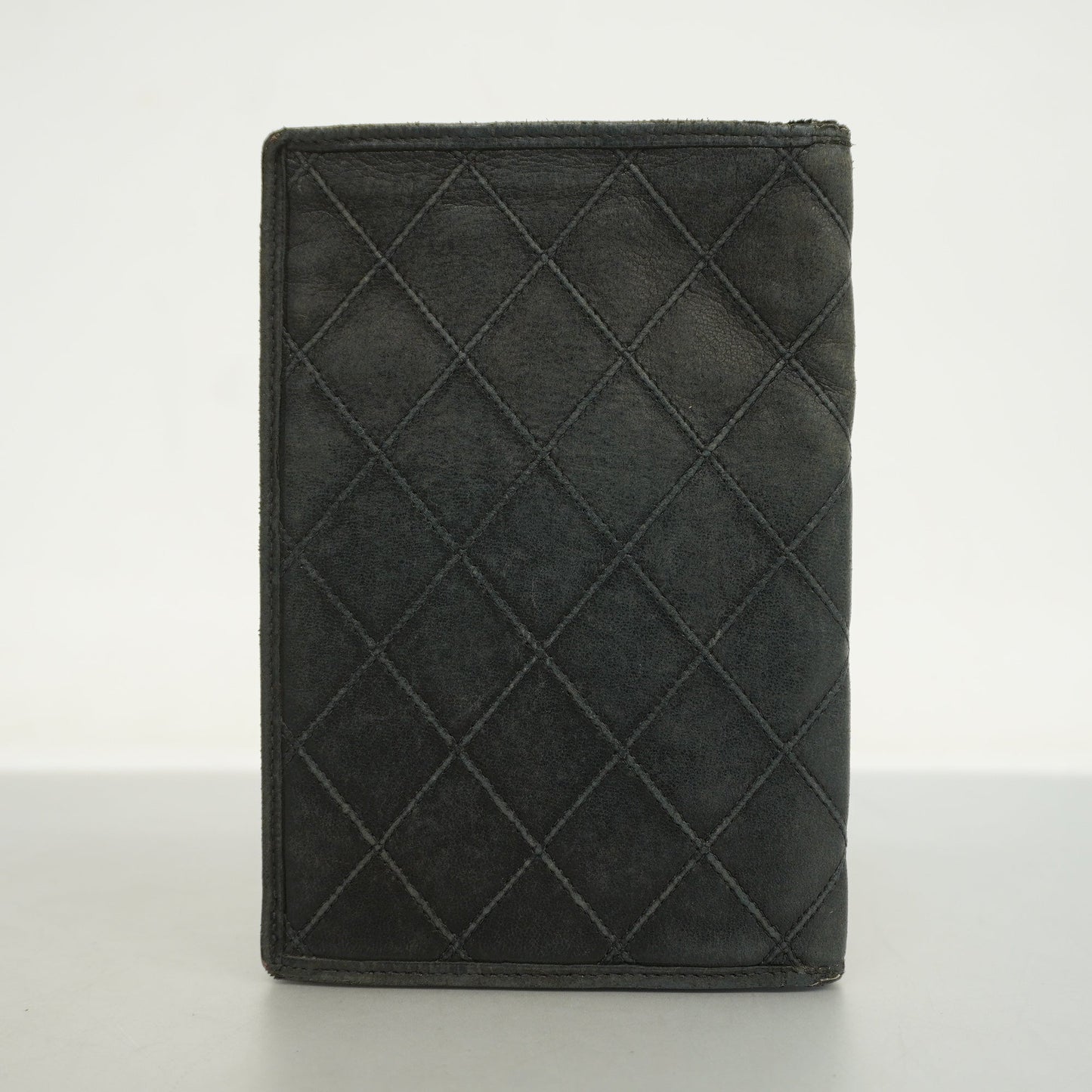 CHANELAuth  Bicolor Bi-fold Wallet Women's Lambskin Black