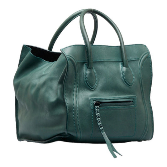 Celine Luggage Phantom Tote Bag Handbag Green Leather Ladies