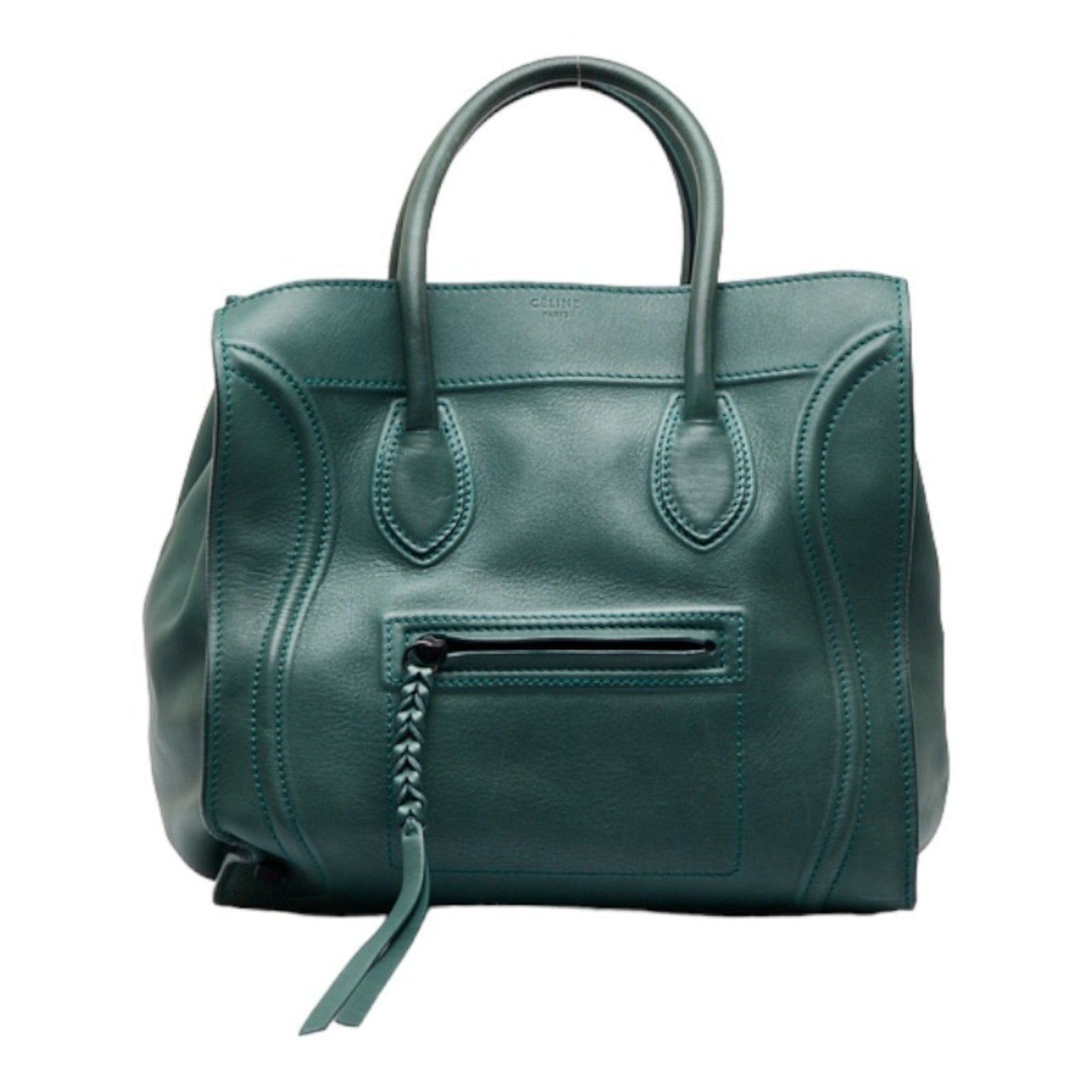 Celine Luggage Phantom Tote Bag Handbag Green Leather Ladies