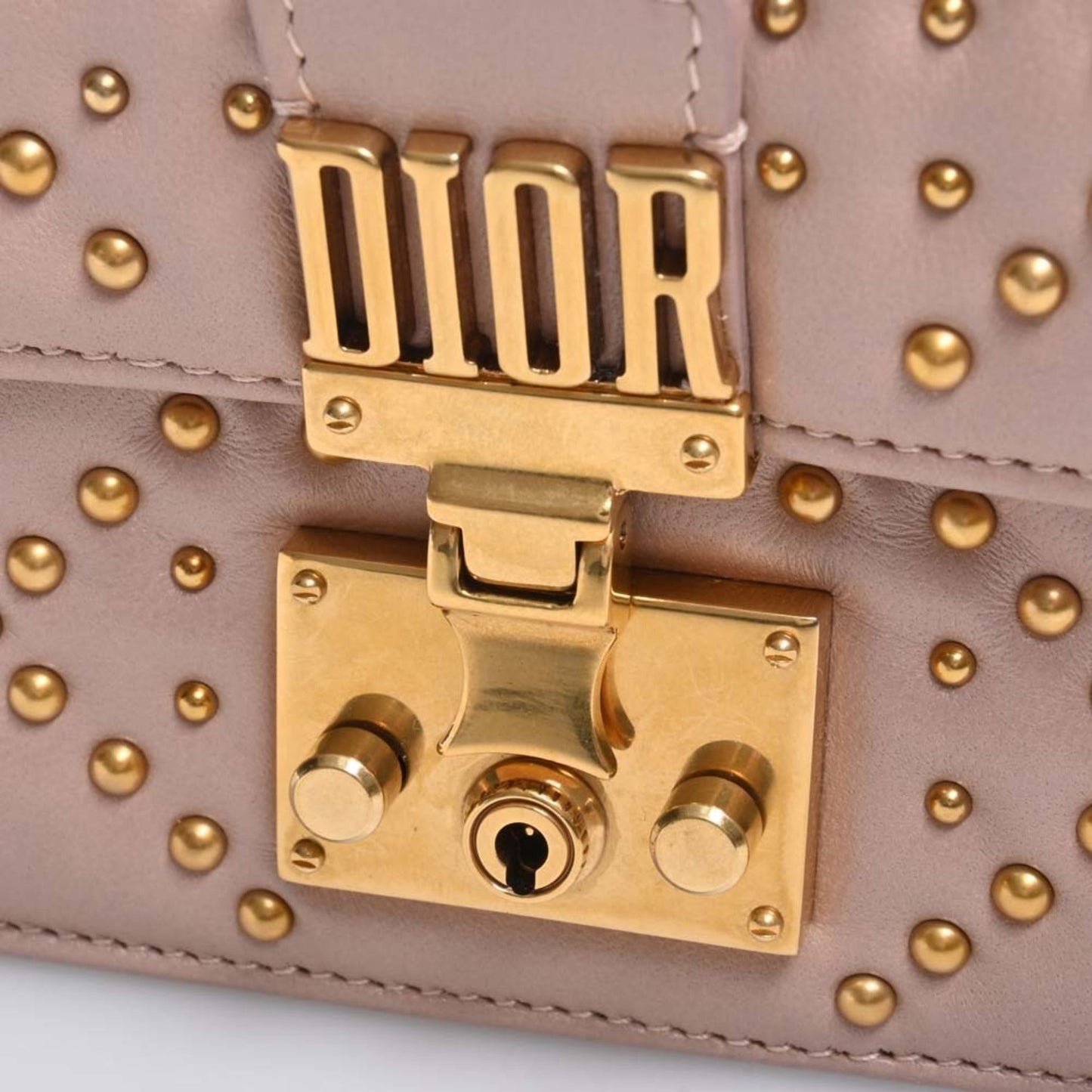 CHRISTIAN DIOR Leather ADDICT Studded Chain Shoulder Wallet Long S2012CNOB Pink Ladies