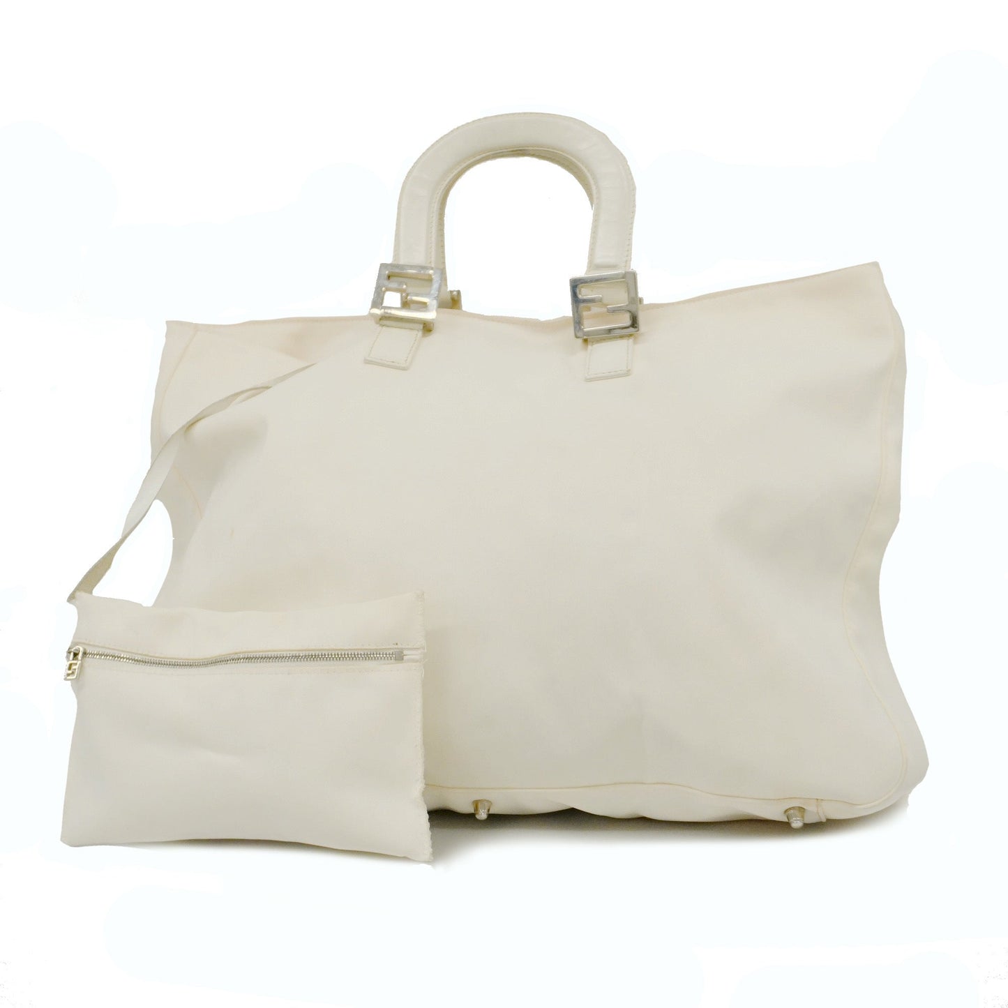 FENDI   Tote Bag Women's Nylon,Leather Tote Bag Ivory