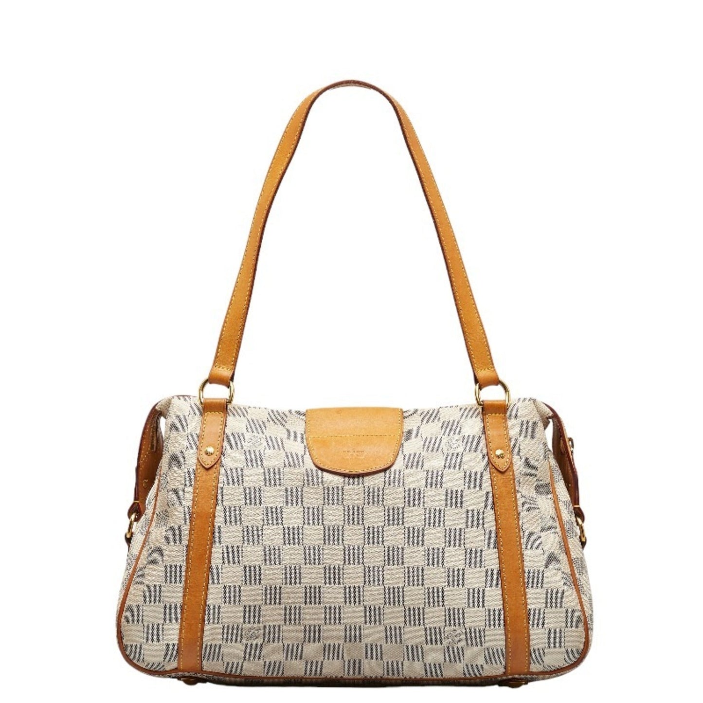 LOUIS VUITTON Damier Azur Streza PM Handbag Tote Bag N42220 White PVC Leather Ladies