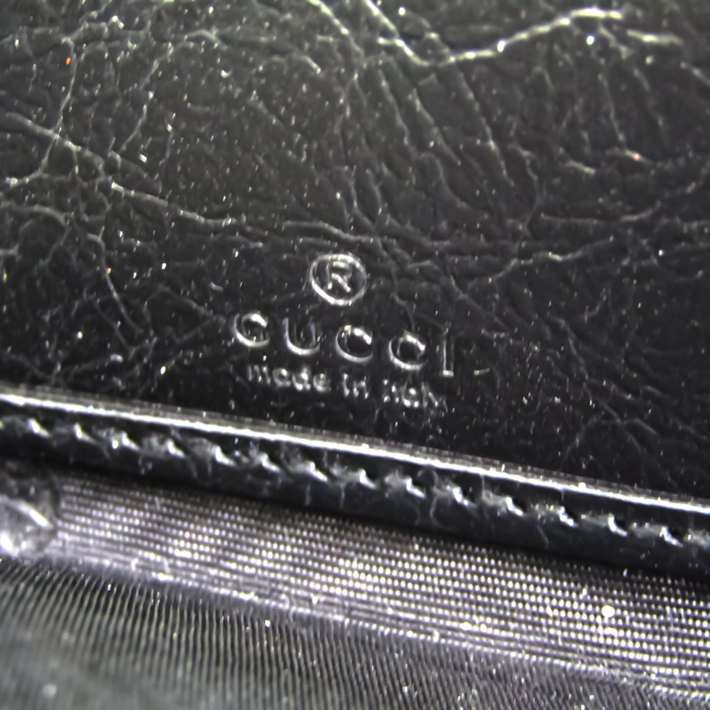 Gucci Interlocking G 575988 Unisex Leather Long Wallet (bi-fold) Black