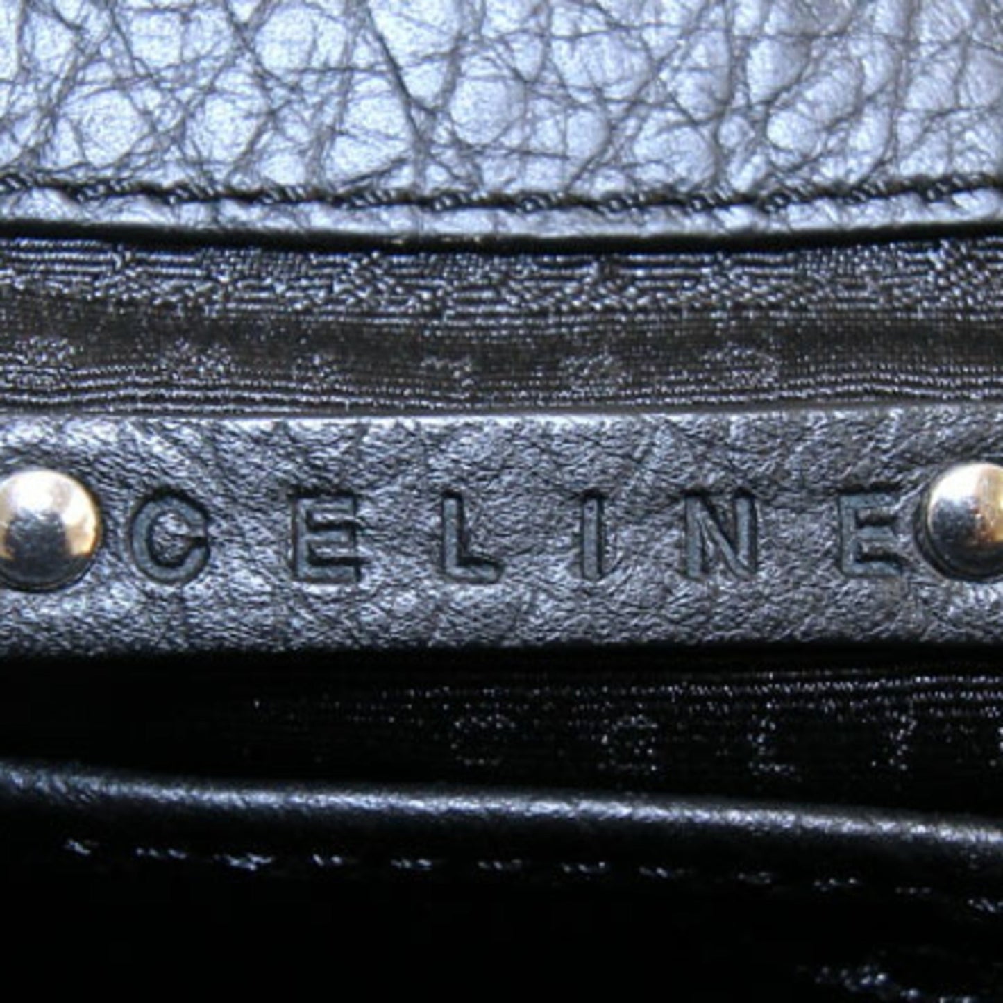 Celine Tote Bag Black Leather Women's Buckle Design