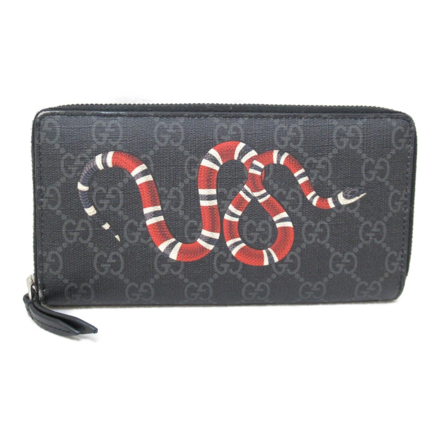 GUCCI Round long wallet Black PVC coated canvas 451273