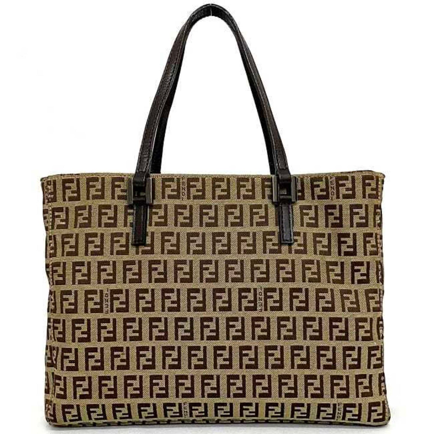 FENDI Zucchino Women's Zucchino Handbag,Tote Bag Beige Brown,Brown