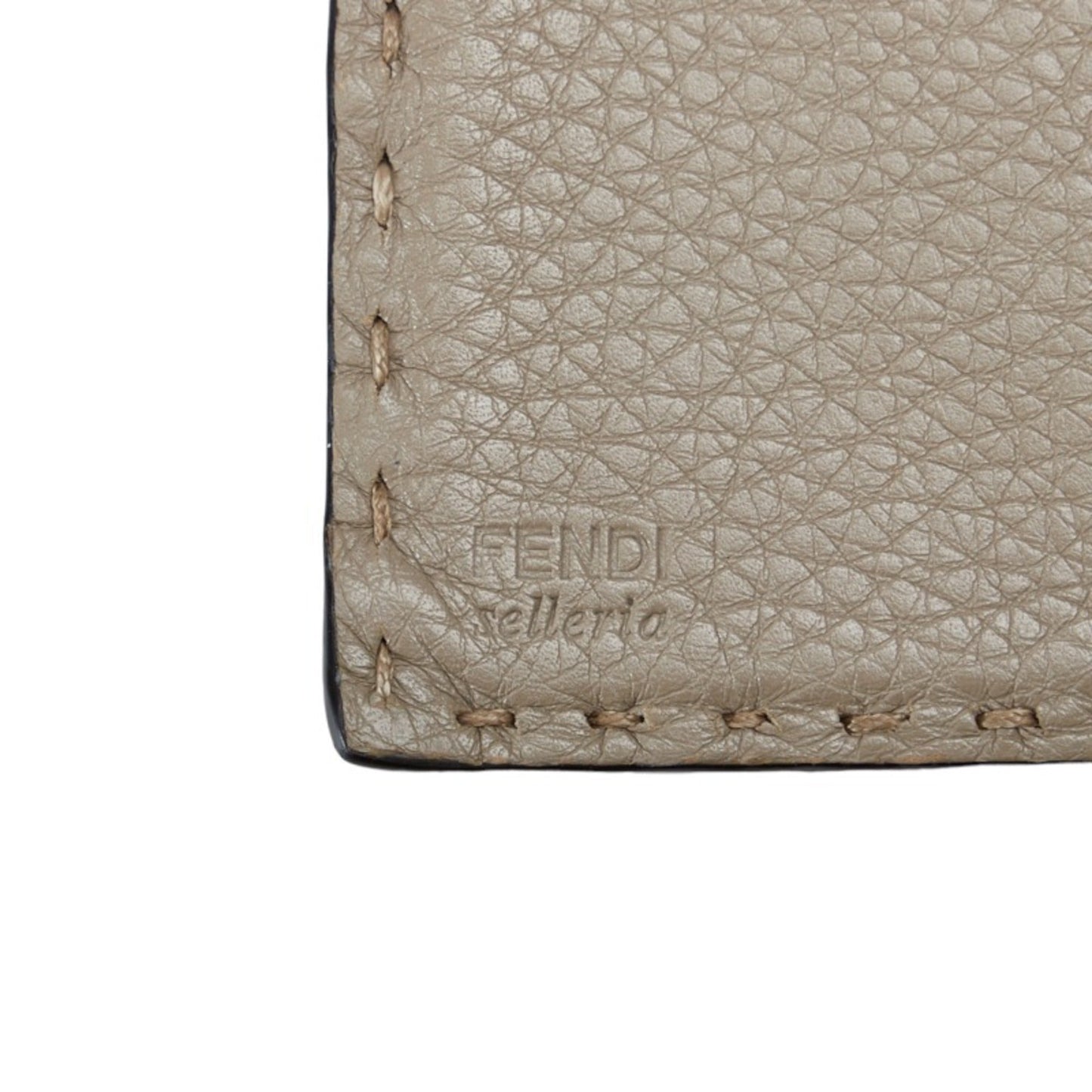 FENDI Selleria Peekaboo long wallet bi-fold 8M0308 gray leather ladies